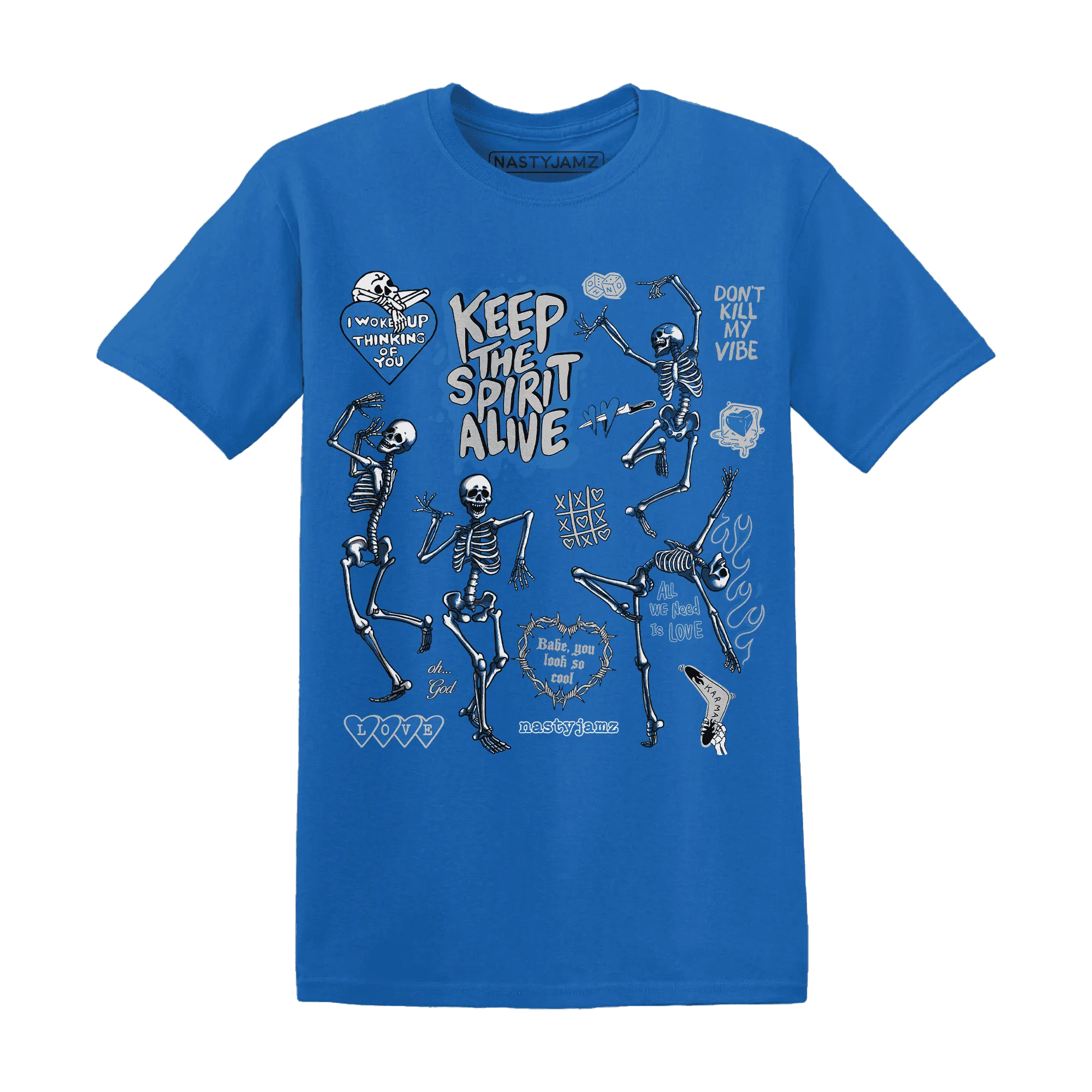 Industrial-Blue-4s-NastyJamz-T-Shirt-Match-Keep-The-Spirit-Alive