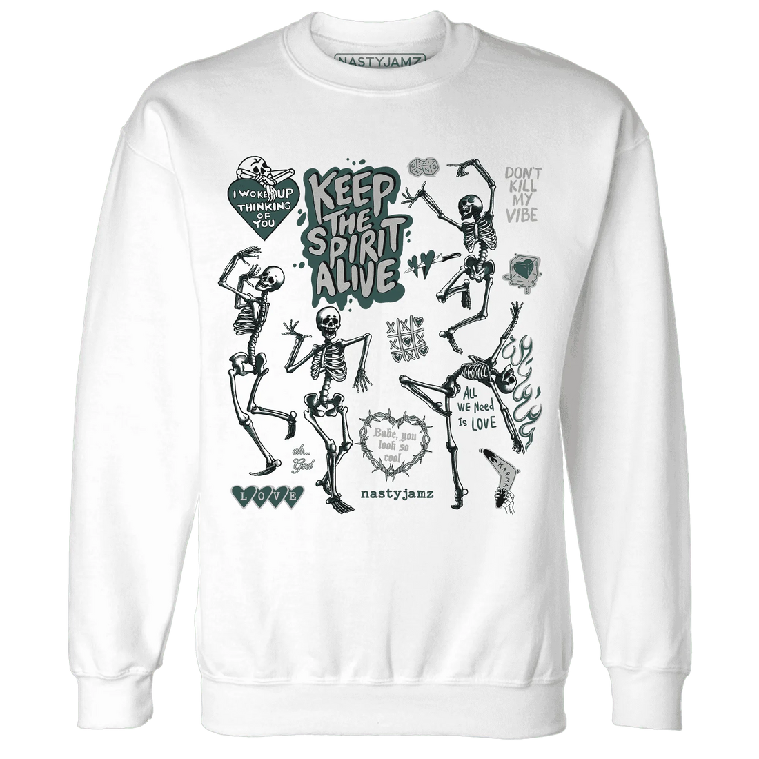 Oxidized-Green-4s-NastyJamz-Sweatshirt-Match-Keep-The-Spirit-Alive