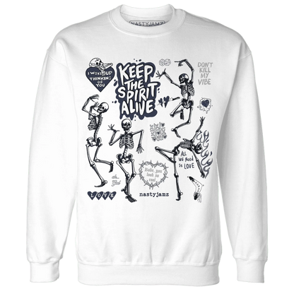 White-Navy-6s-NastyJamz-Sweatshirt-Match-Keep-The-Spirit-Alive