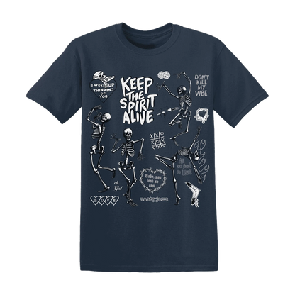 White-Navy-6s-NastyJamz-T-Shirt-Match-Keep-The-Spirit-Alive