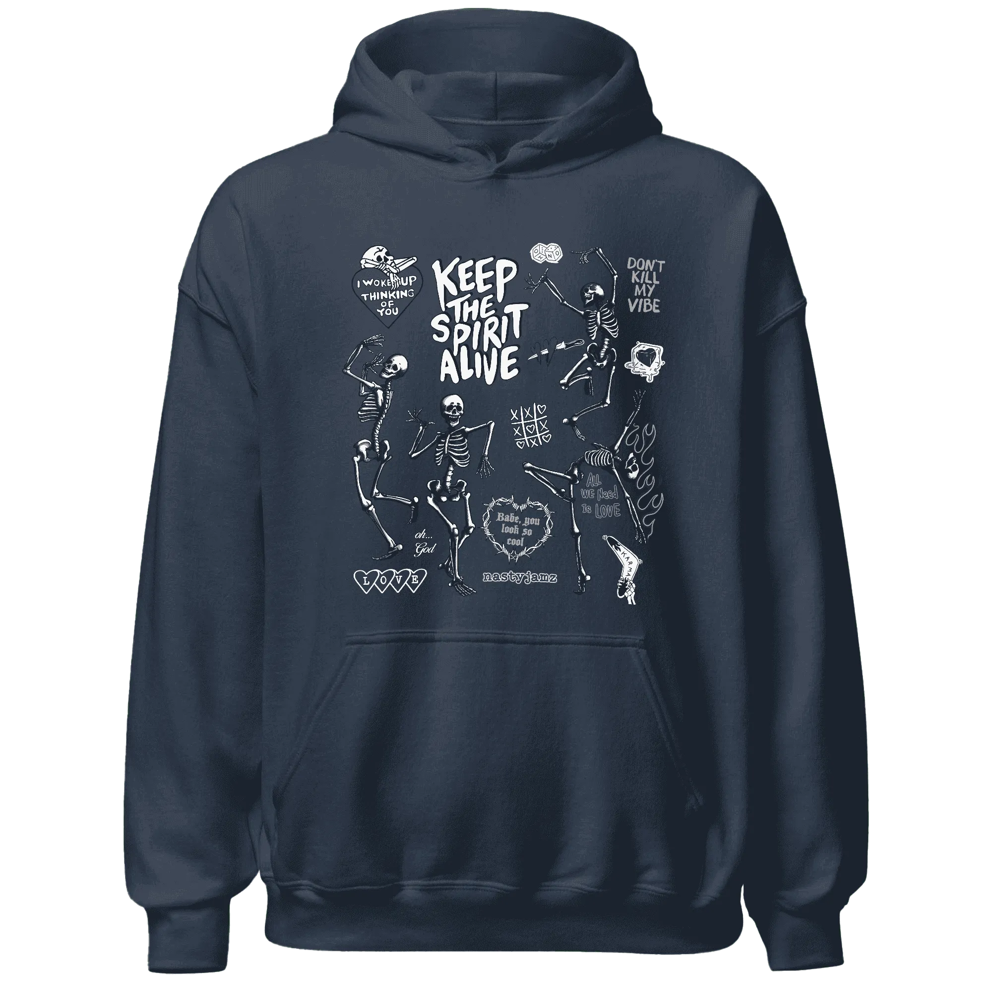 White-Navy-6s-NastyJamz-Hoodie-Match-Keep-The-Spirit-Alive