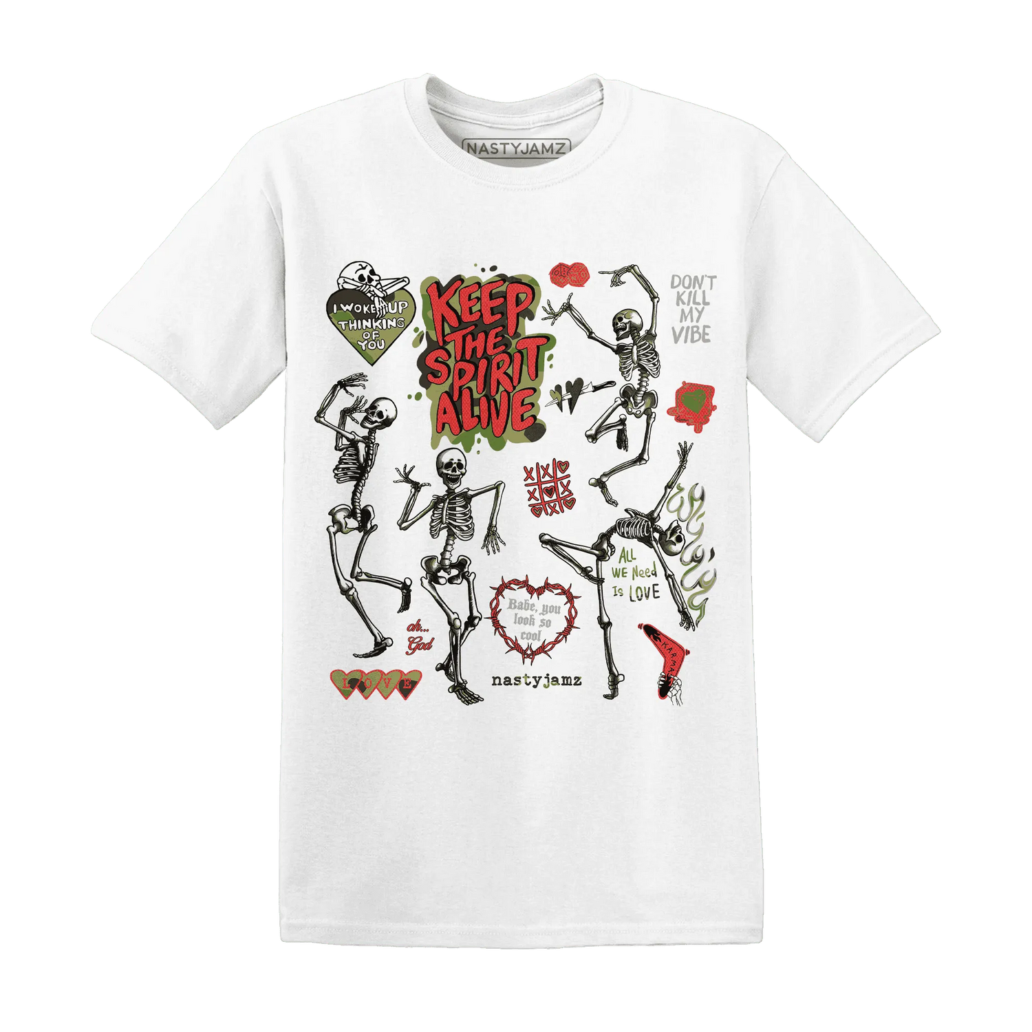 AM-90-Dark-Sage-Solar-Red-T-Shirt-Match-Keep-The-Spirit-Alive