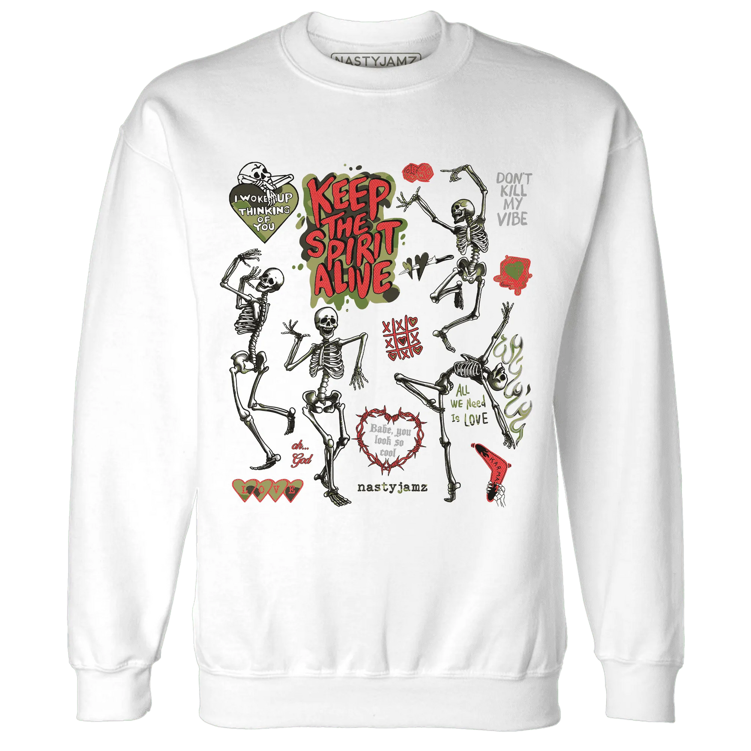AM-90-Dark-Sage-Solar-Red-Sweatshirt-Match-Keep-The-Spirit-Alive