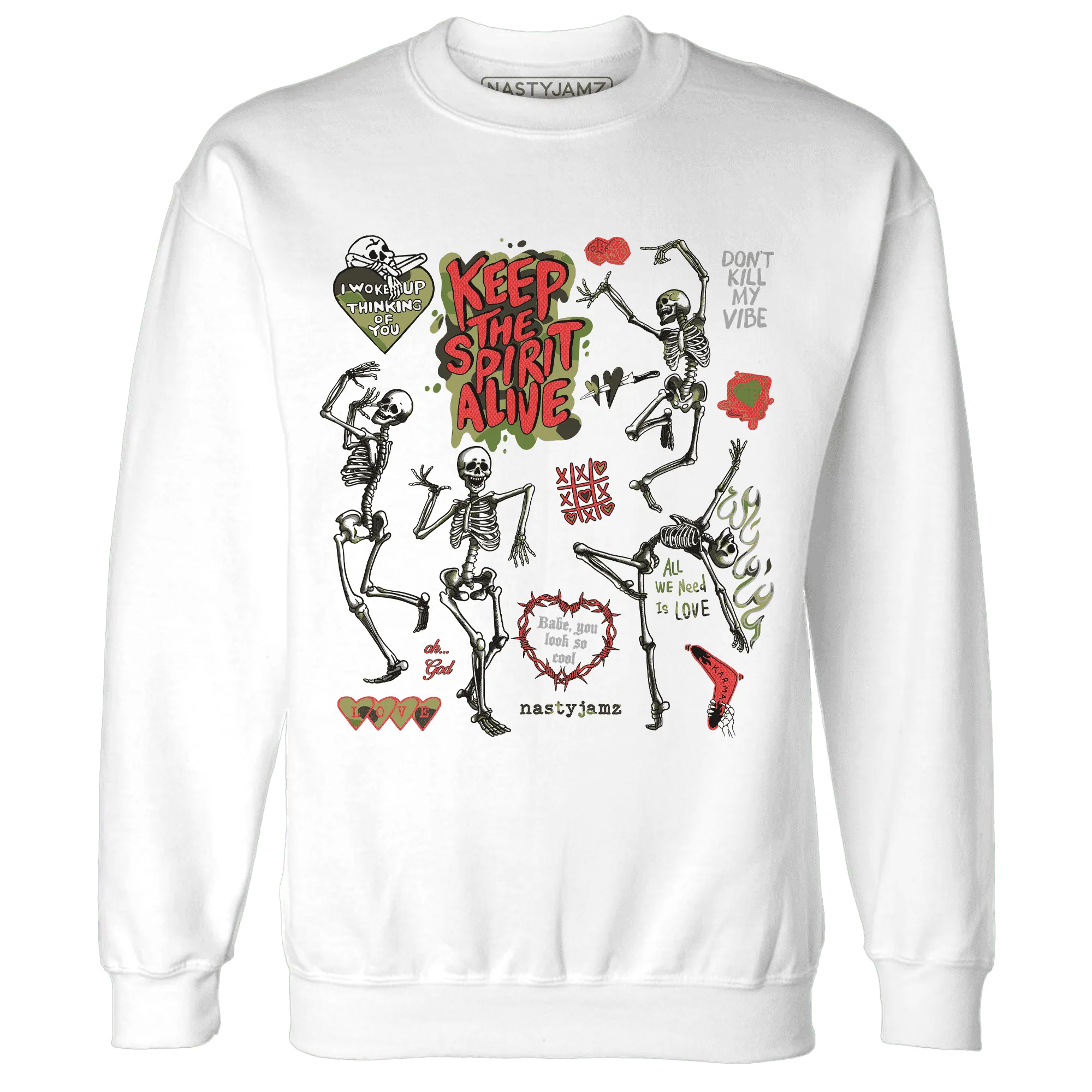 AM-90-Dark-Sage-Solar-Red-Sweatshirt-Match-Keep-The-Spirit-Alive