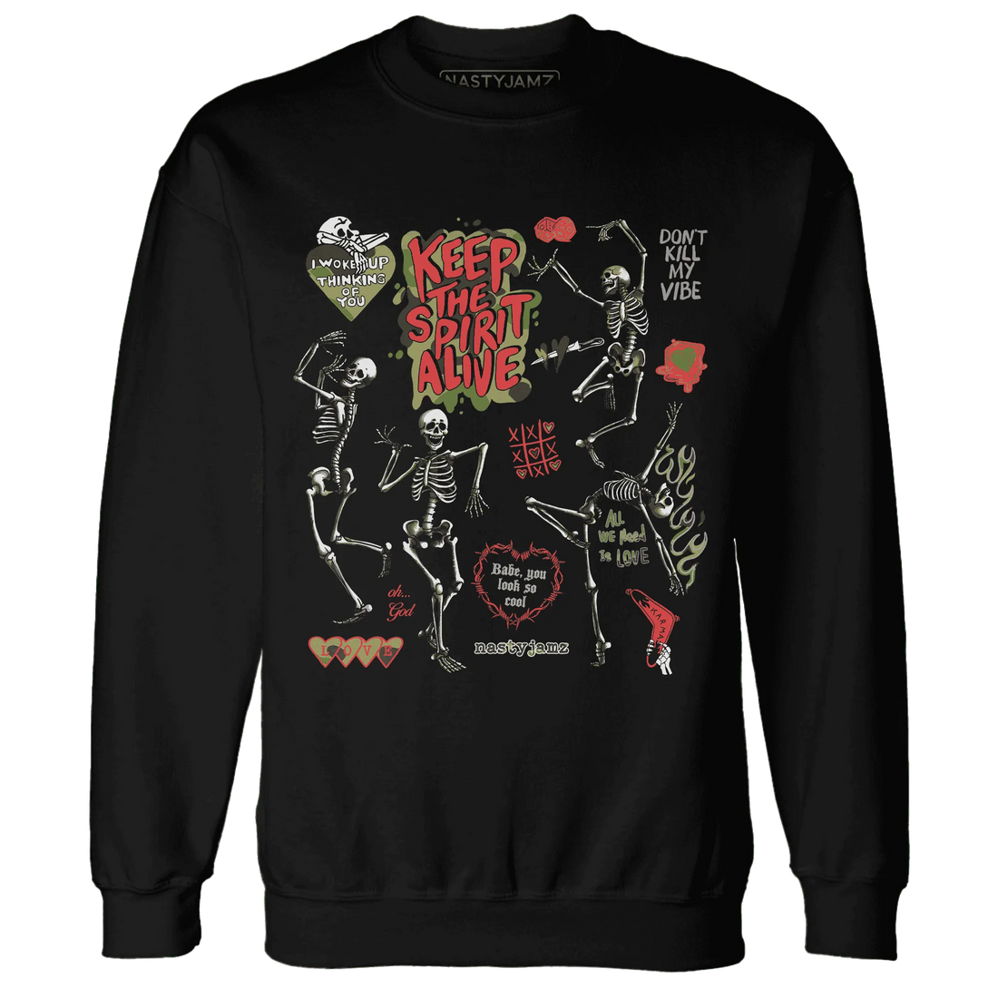 AM-90-Dark-Sage-Solar-Red-Sweatshirt-Match-Keep-The-Spirit-Alive