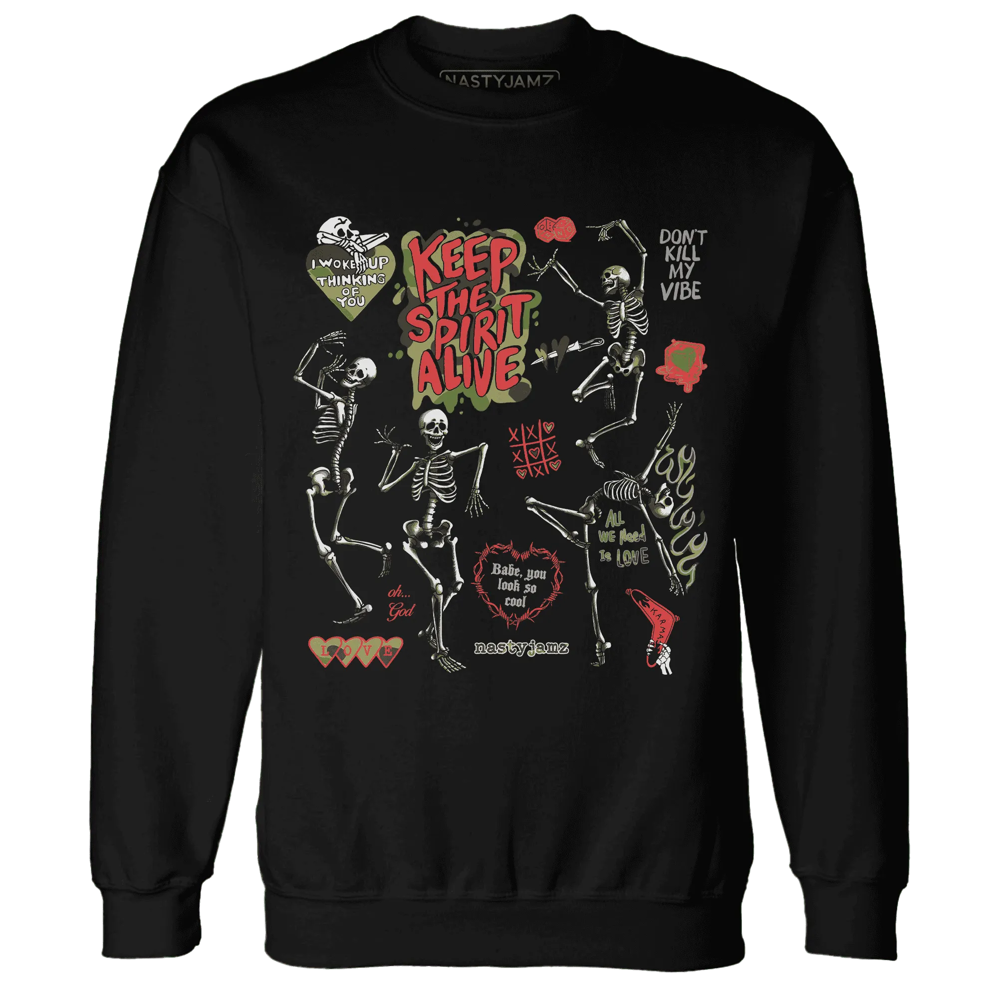 AM-90-Dark-Sage-Solar-Red-Sweatshirt-Match-Keep-The-Spirit-Alive