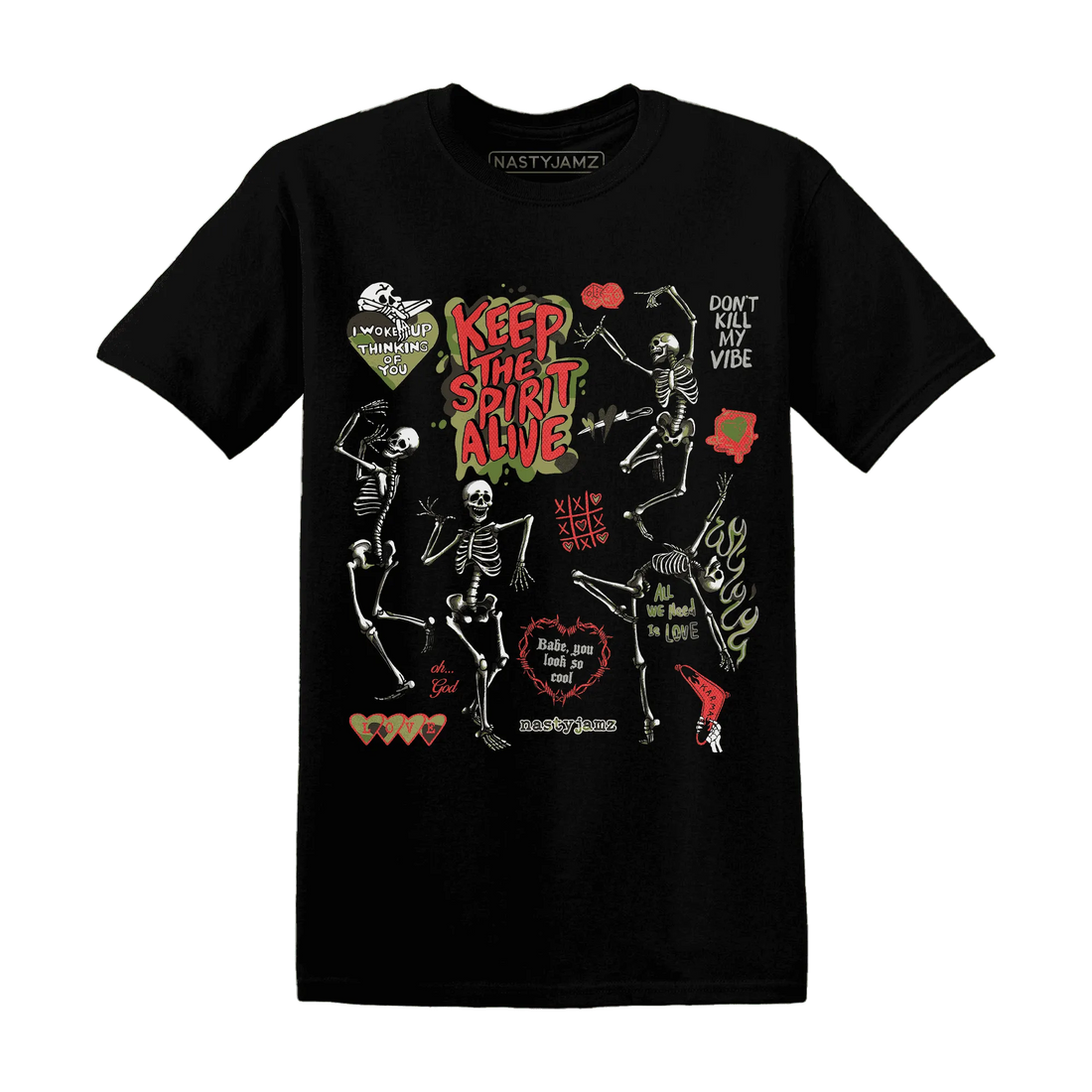 AM-90-Dark-Sage-Solar-Red-T-Shirt-Match-Keep-The-Spirit-Alive