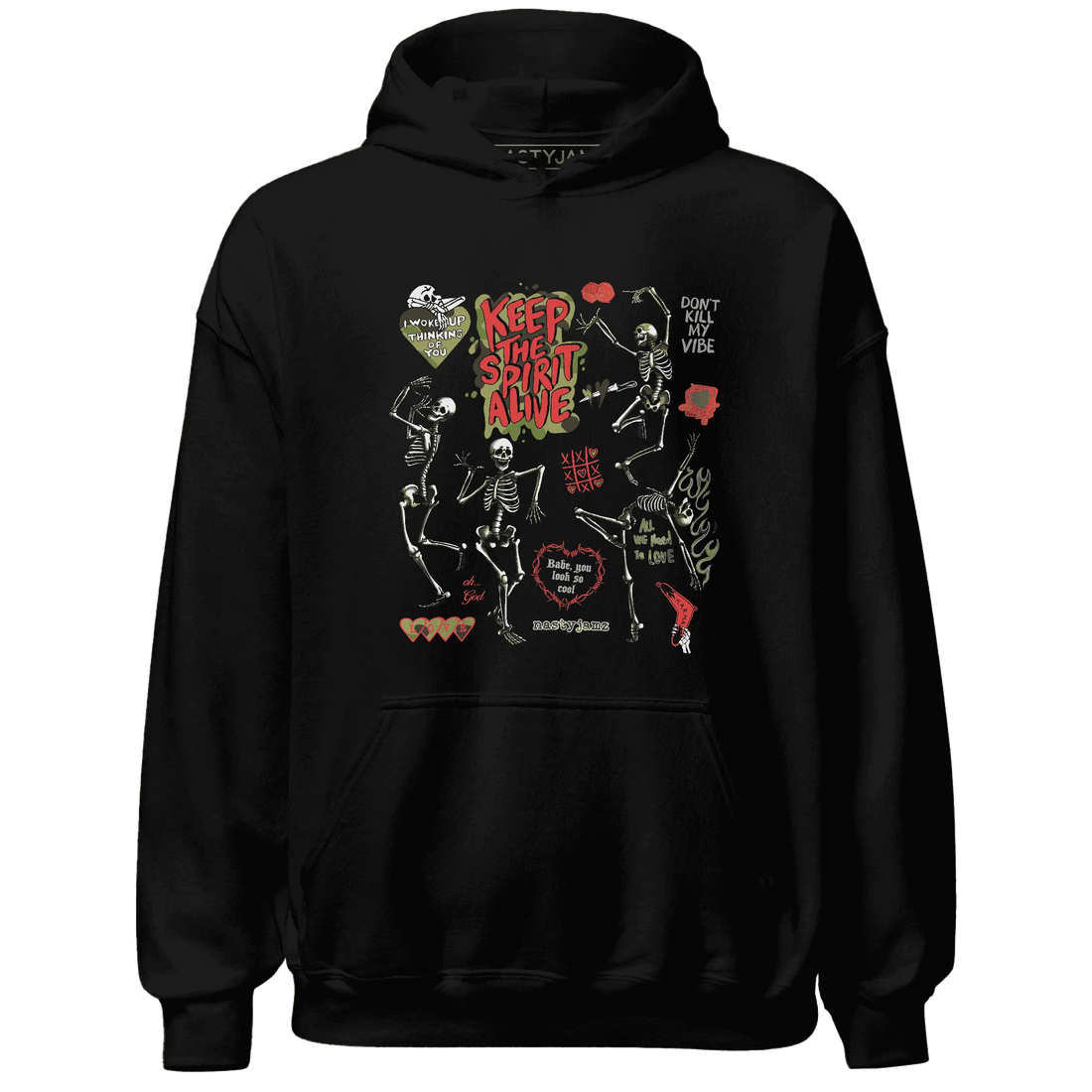 AM-90-Dark-Sage-Solar-Red-Hoodie-Match-Keep-The-Spirit-Alive