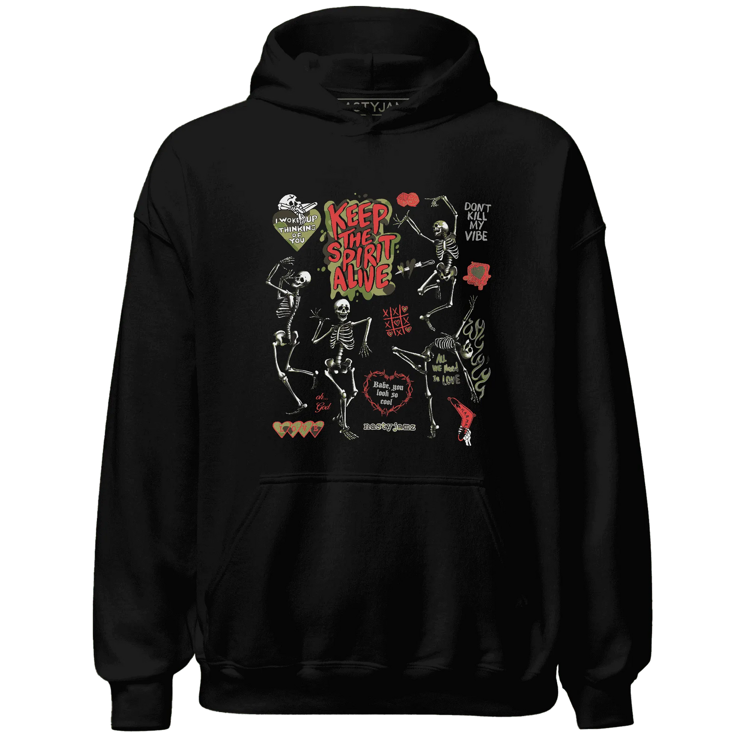 AM-90-Dark-Sage-Solar-Red-Hoodie-Match-Keep-The-Spirit-Alive