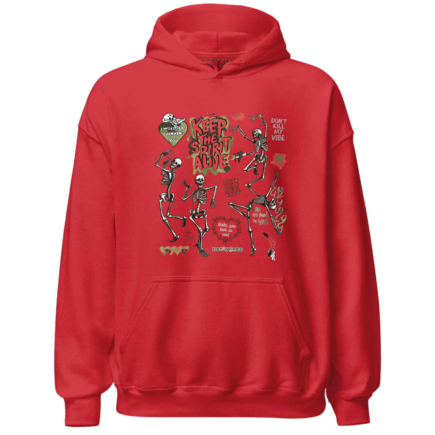 AM-90-Dark-Sage-Solar-Red-Hoodie-Match-Keep-The-Spirit-Alive