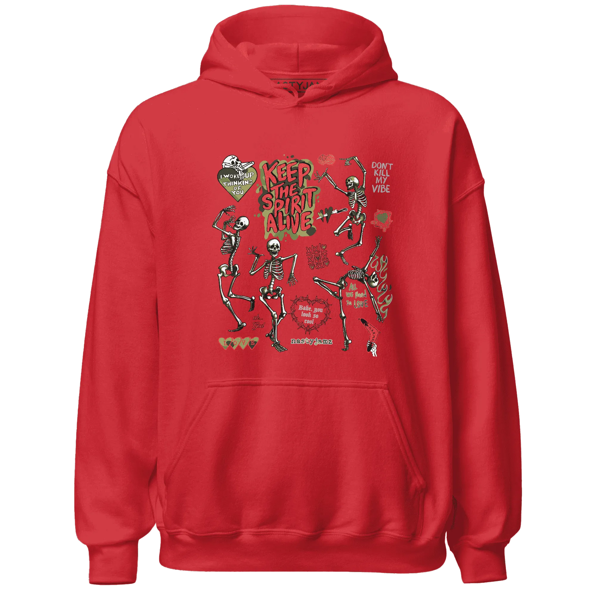 AM-90-Dark-Sage-Solar-Red-Hoodie-Match-Keep-The-Spirit-Alive