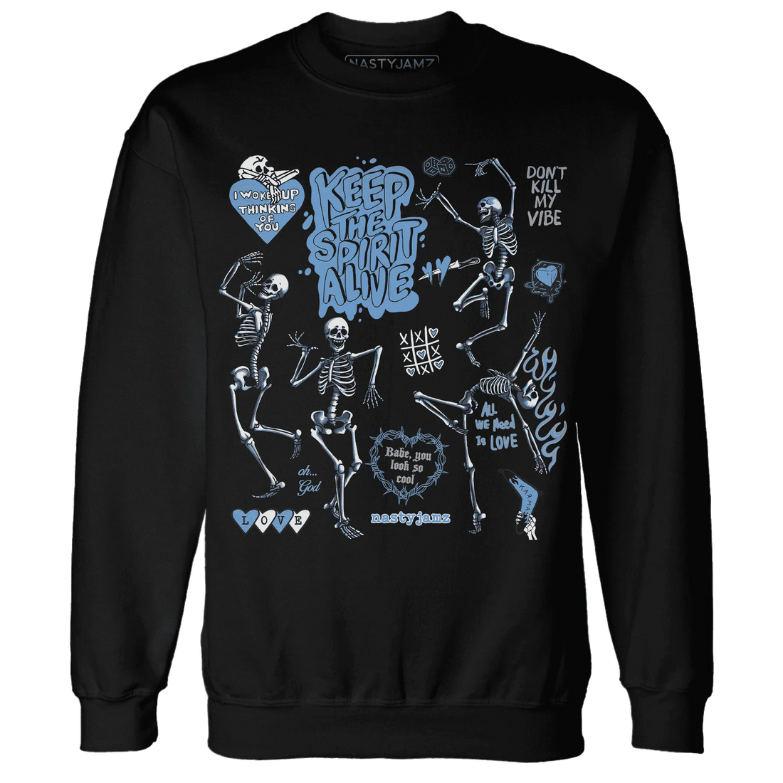 AM-Plus-Black-Univercitii-Blue-NastyJamz-Sweatshirt-Match-Keep-The-Spirit-Alive