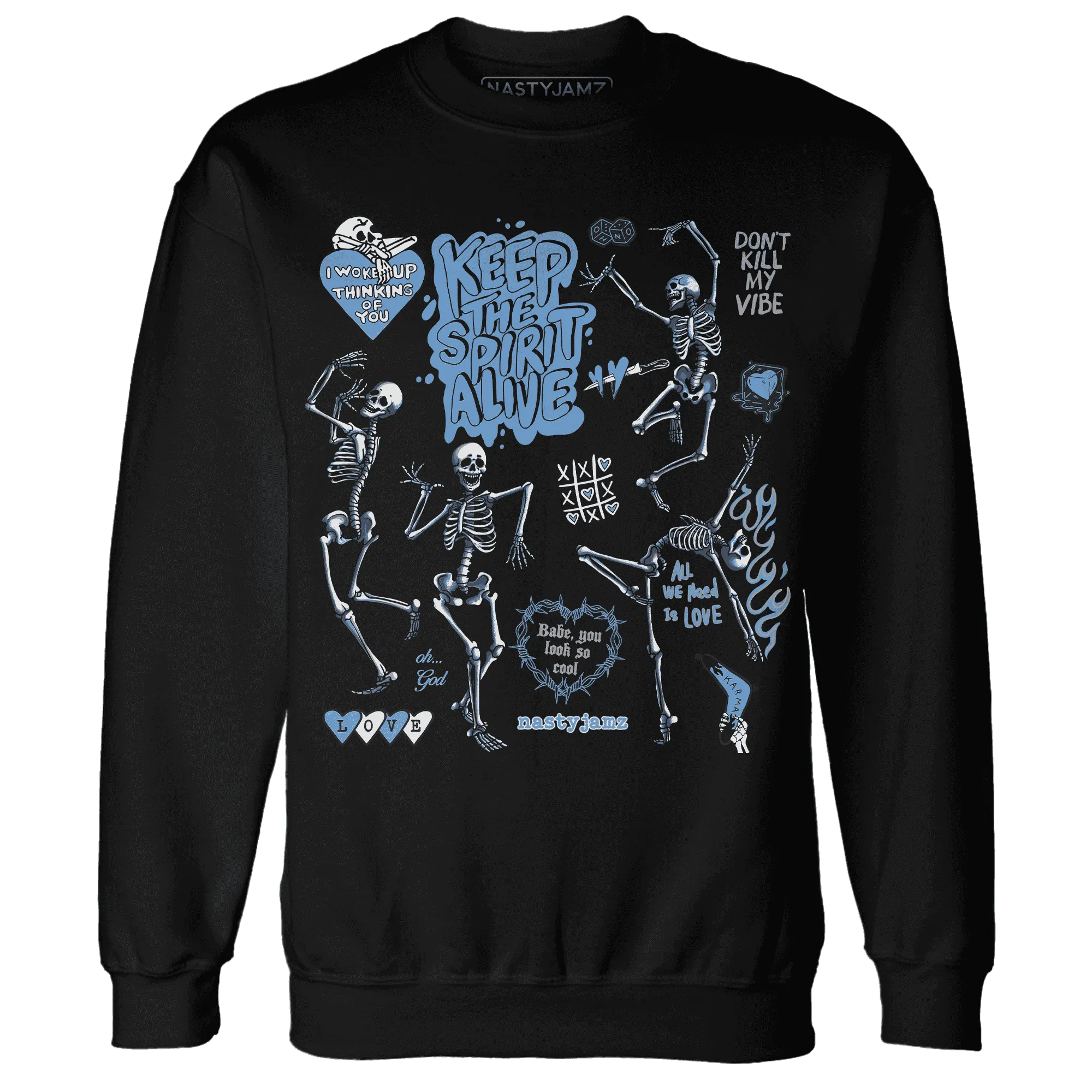 AM-Plus-Black-Univercitii-Blue-NastyJamz-Sweatshirt-Match-Keep-The-Spirit-Alive
