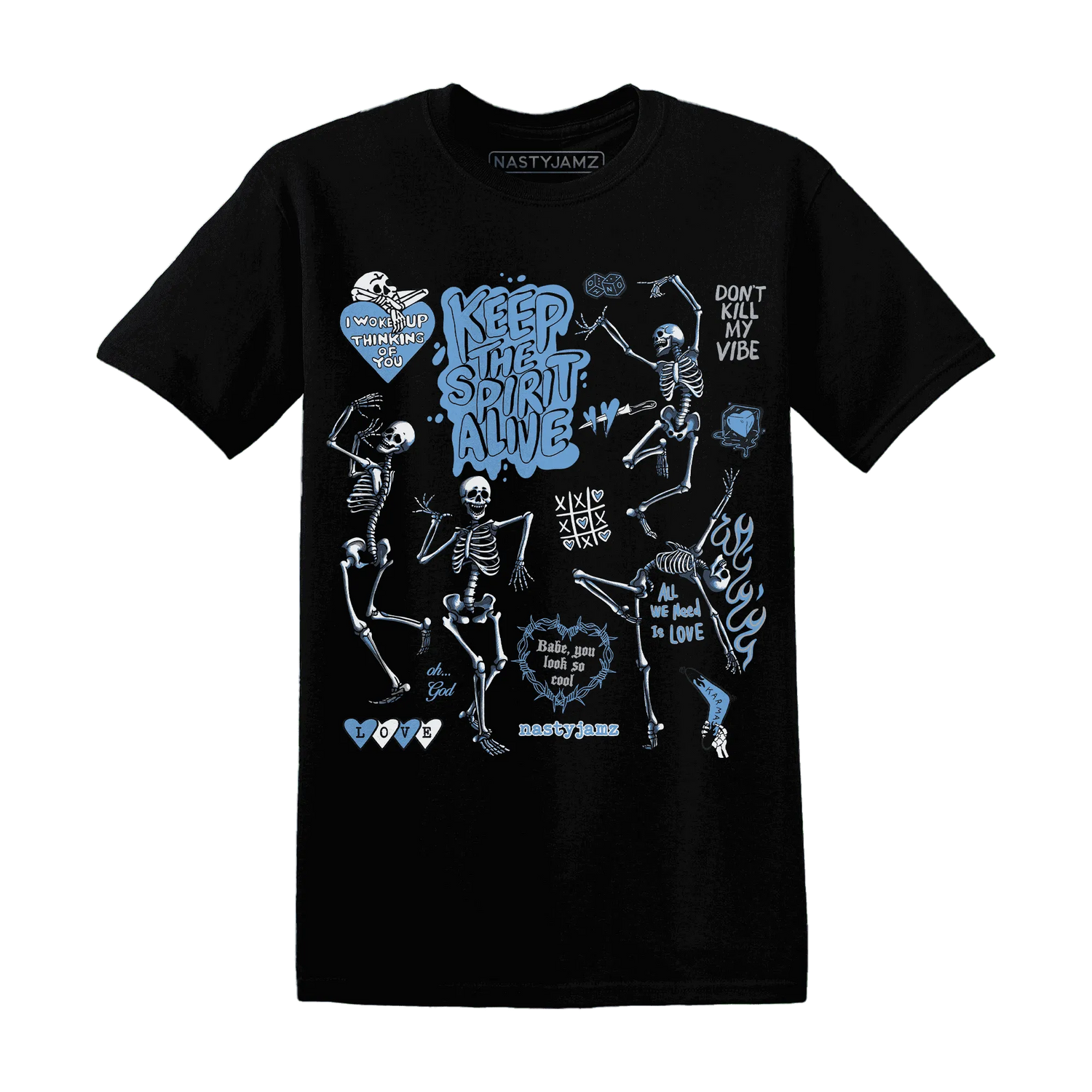 AM-Plus-Black-Univercitii-Blue-T-Shirt-Match-Keep-The-Spirit-Alive