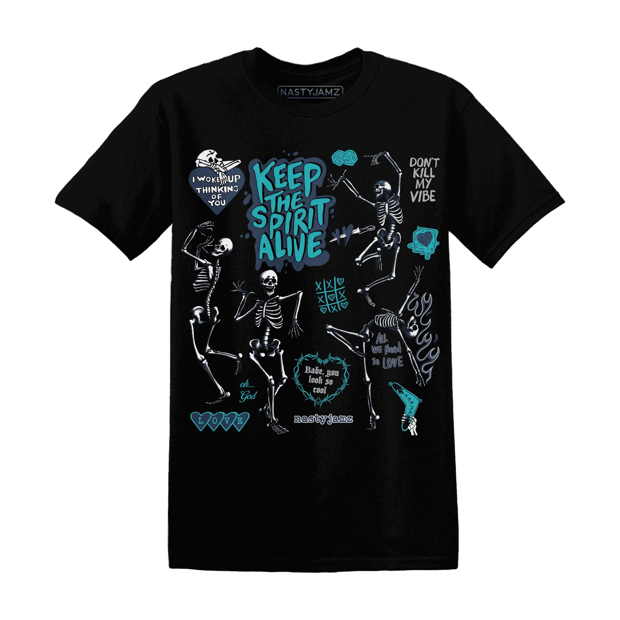 AM-Plus-Drift-Midnight-Navy-Total-Orange-Dusty-Cactus-NastyJamz-T-Shirt-Match-Keep-The-Spirit-Alive