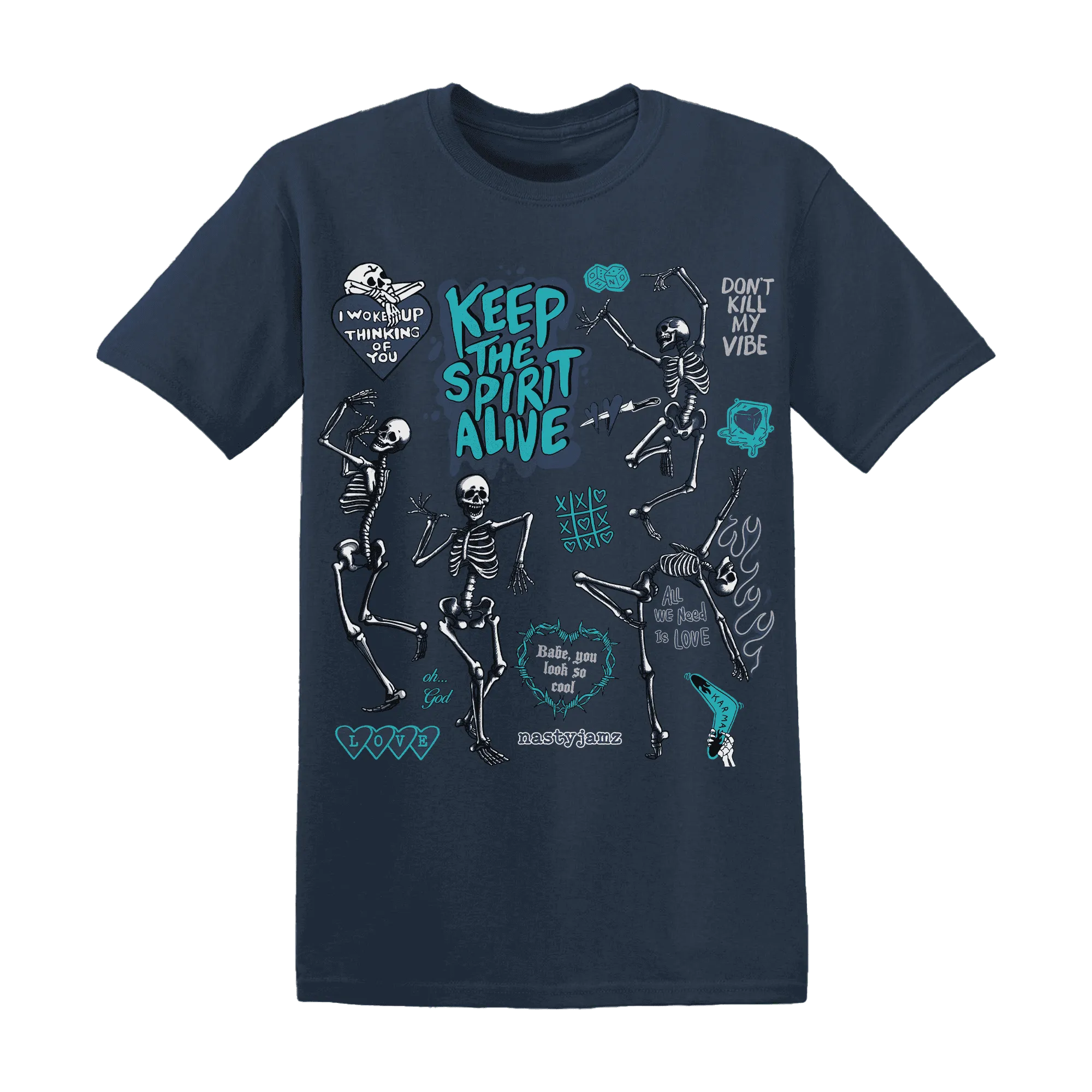 AM-Plus-Drift-Midnight-Navy-Total-Orange-Dusty-Cactus-NastyJamz-T-Shirt-Match-Keep-The-Spirit-Alive