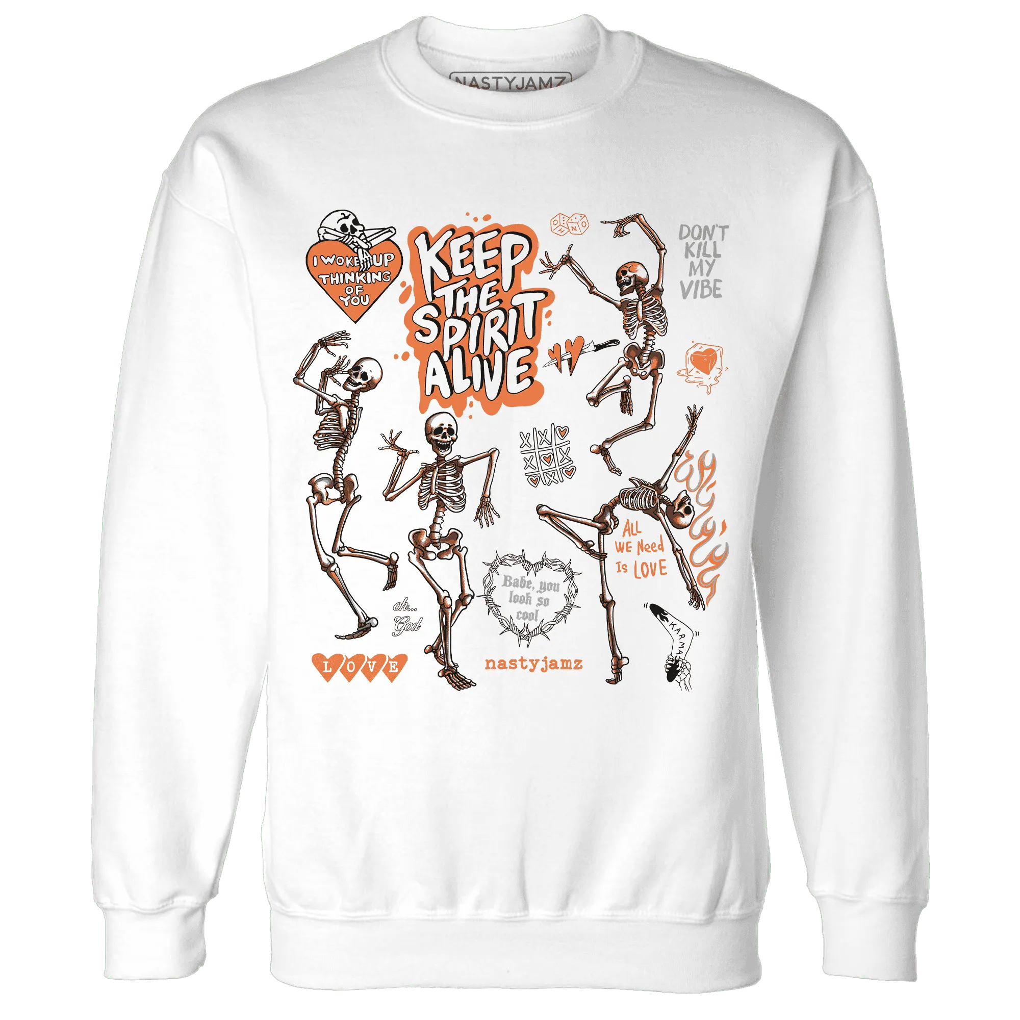 AM-TW-White-Orange-NastyJamz-Sweatshirt-Match-Keep-The-Spirit-Alive