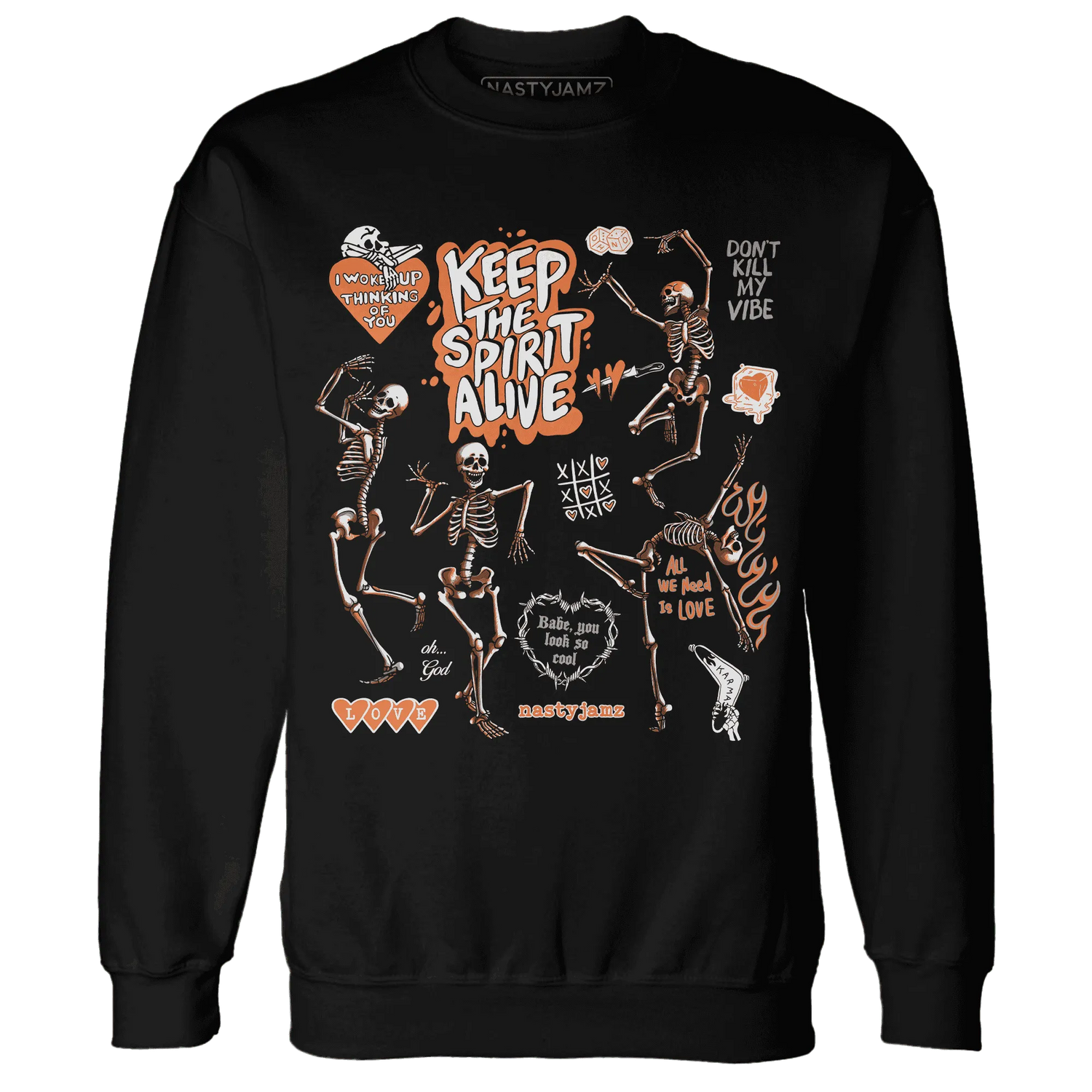 AM-TW-White-Orange-NastyJamz-Sweatshirt-Match-Keep-The-Spirit-Alive