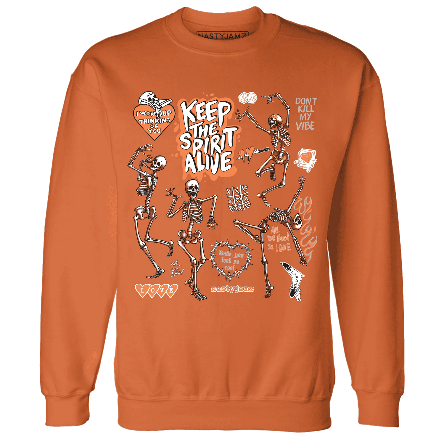 AM-TW-White-Orange-NastyJamz-Sweatshirt-Match-Keep-The-Spirit-Alive