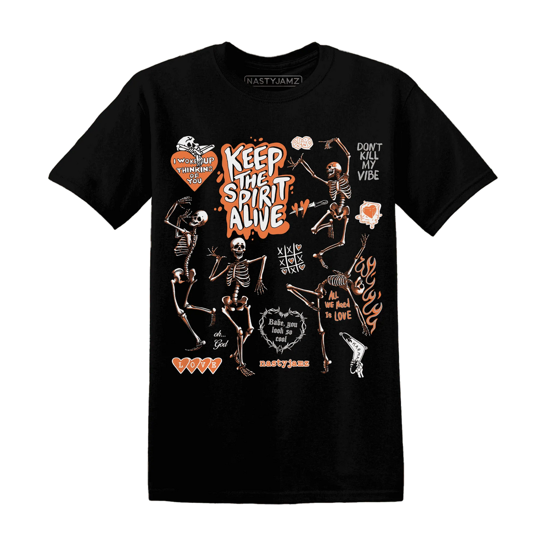 AM-TW-White-Orange-NastyJamz-T-Shirt-Match-Keep-The-Spirit-Alive