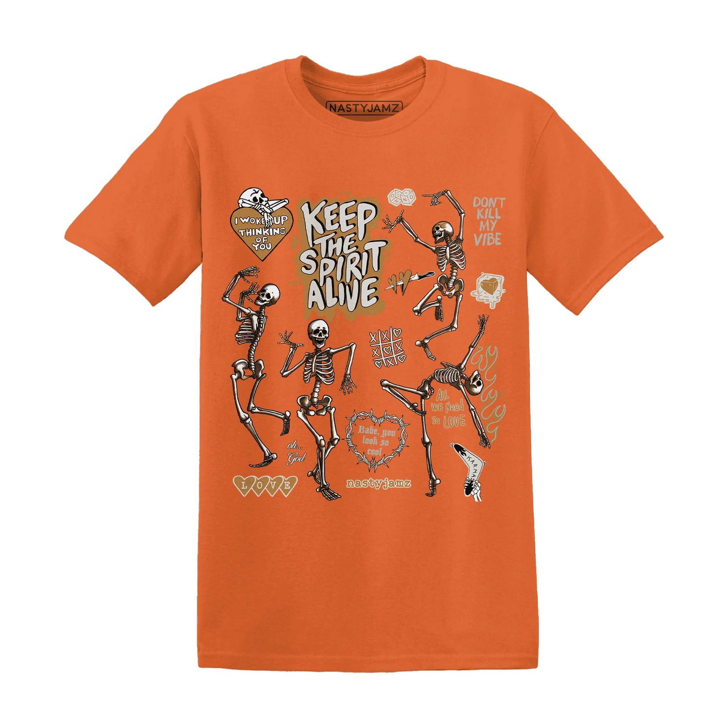 Dunk-Low-Retro-Wheat-Orange-T-Shirt-Match-Keep-The-Spirit-Alive