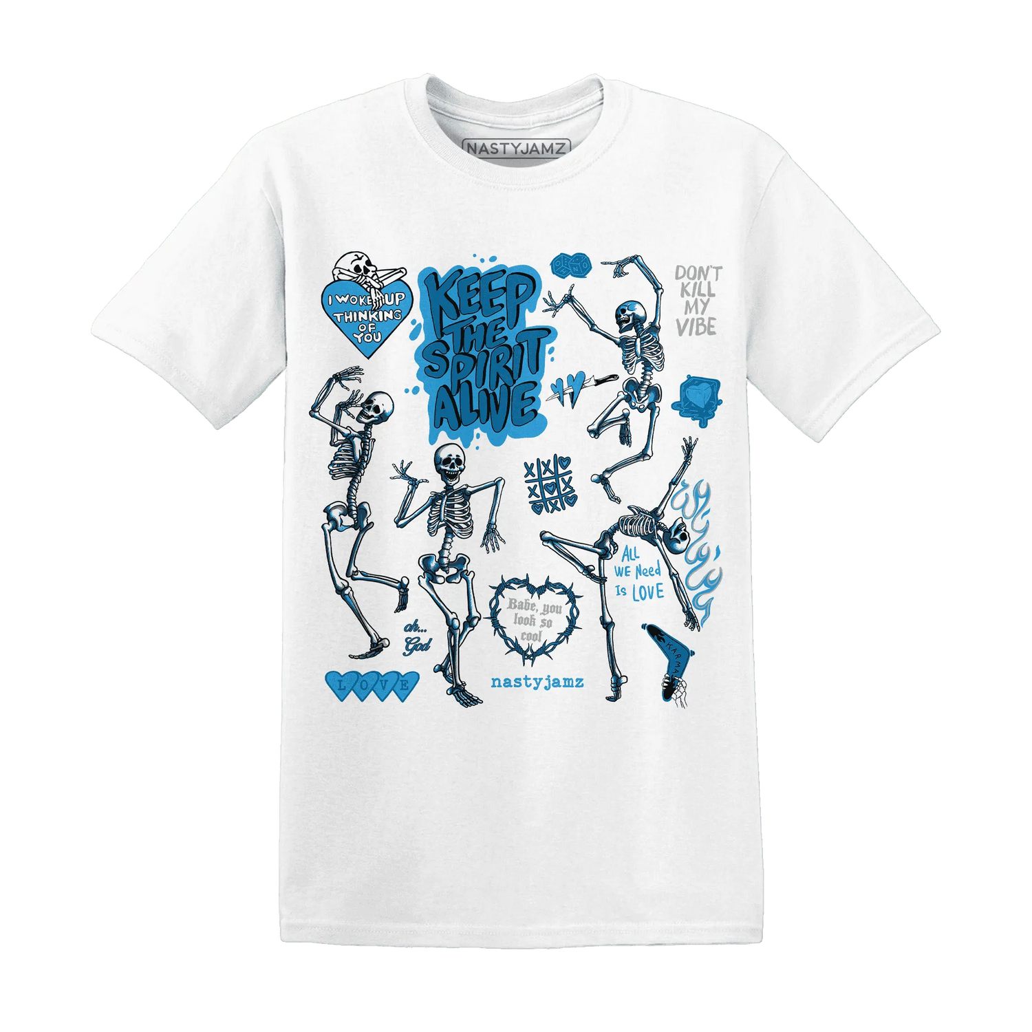 Powder-Blue-9s-NastyJamz-T-Shirt-Match-Keep-The-Spirit-Alive