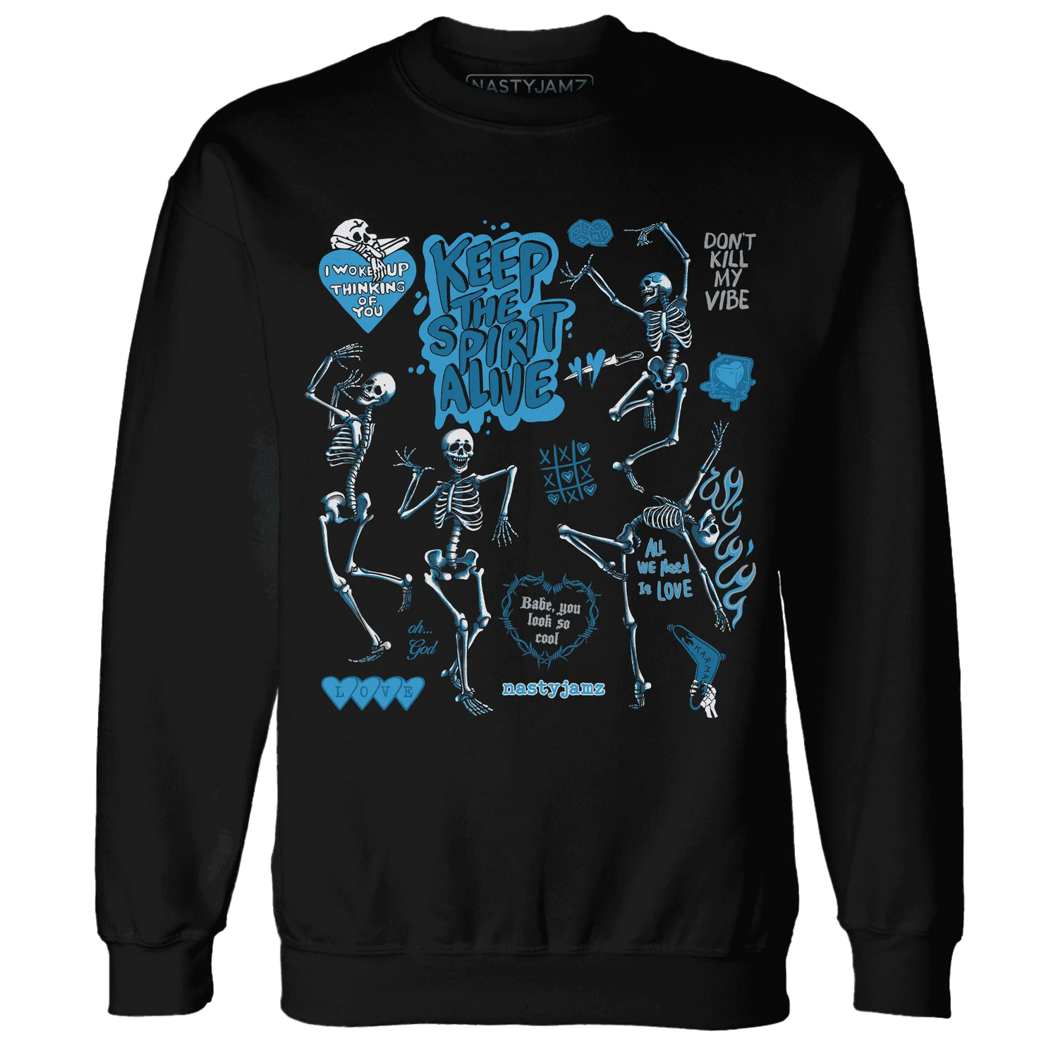 Powder-Blue-9s-NastyJamz-Sweatshirt-Match-Keep-The-Spirit-Alive