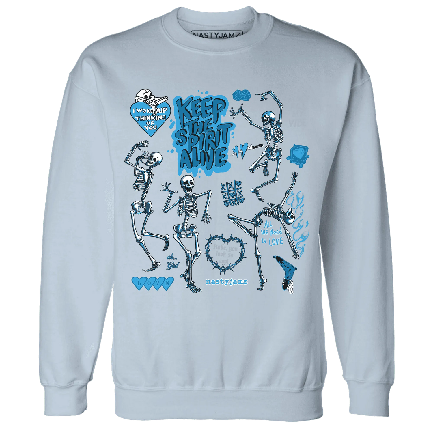 Powder-Blue-9s-NastyJamz-Sweatshirt-Match-Keep-The-Spirit-Alive