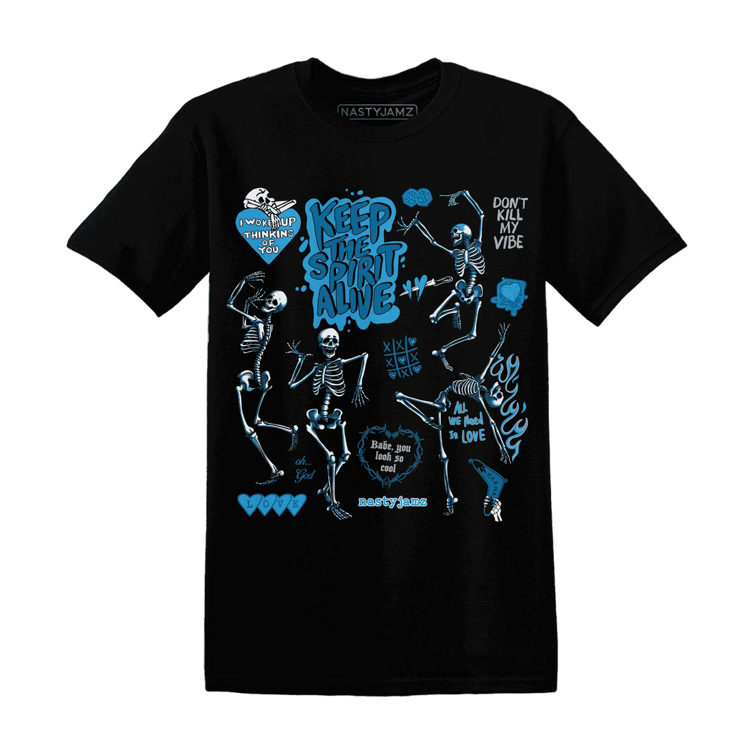 Powder-Blue-9s-NastyJamz-T-Shirt-Match-Keep-The-Spirit-Alive