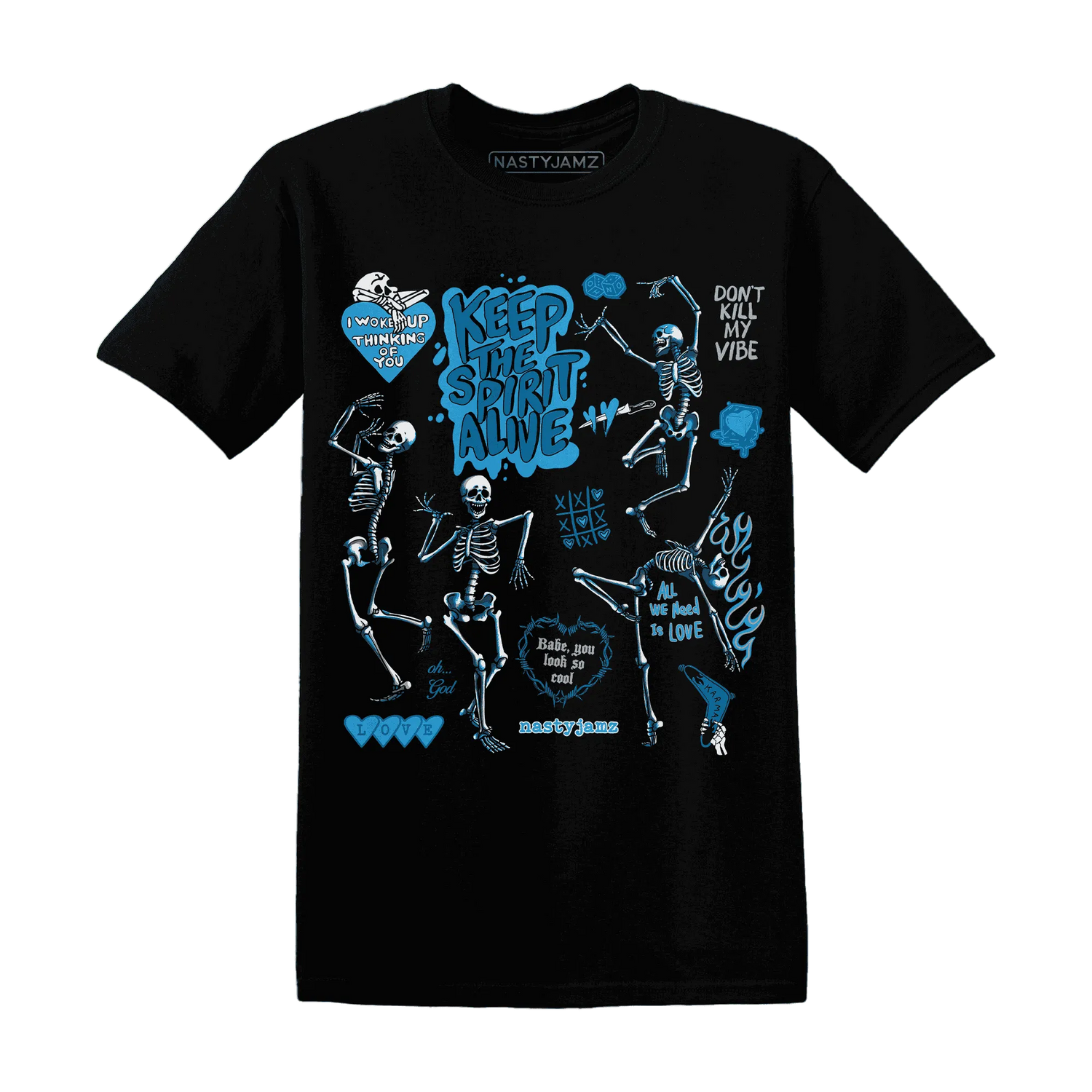 Powder-Blue-9s-NastyJamz-T-Shirt-Match-Keep-The-Spirit-Alive
