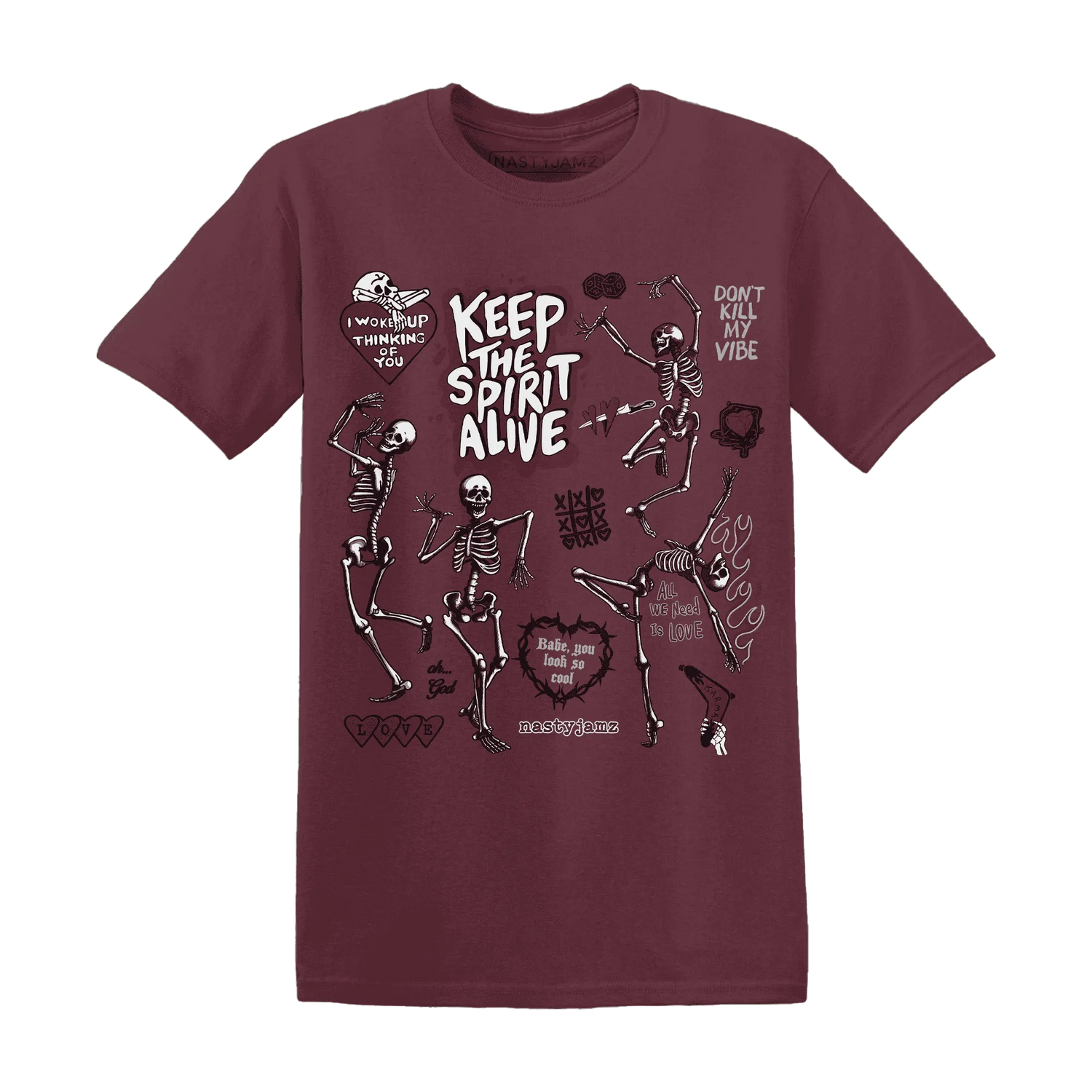 VaporMax-Night-Burgundy-NastyJamz-T-Shirt-Match-Keep-The-Spirit-Alive