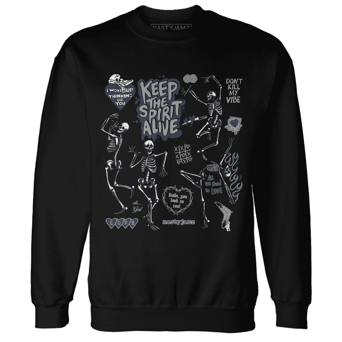 VaporMax-Plus-Midnight-Navy-White-Metallic-Silver-Sweatshirt-Match-Keep-The-Spirit-Alive