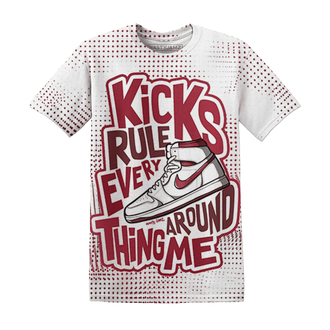 High-85-Metallic-Burgundy-1s-T-Shirt-Match-Kicks-Rule