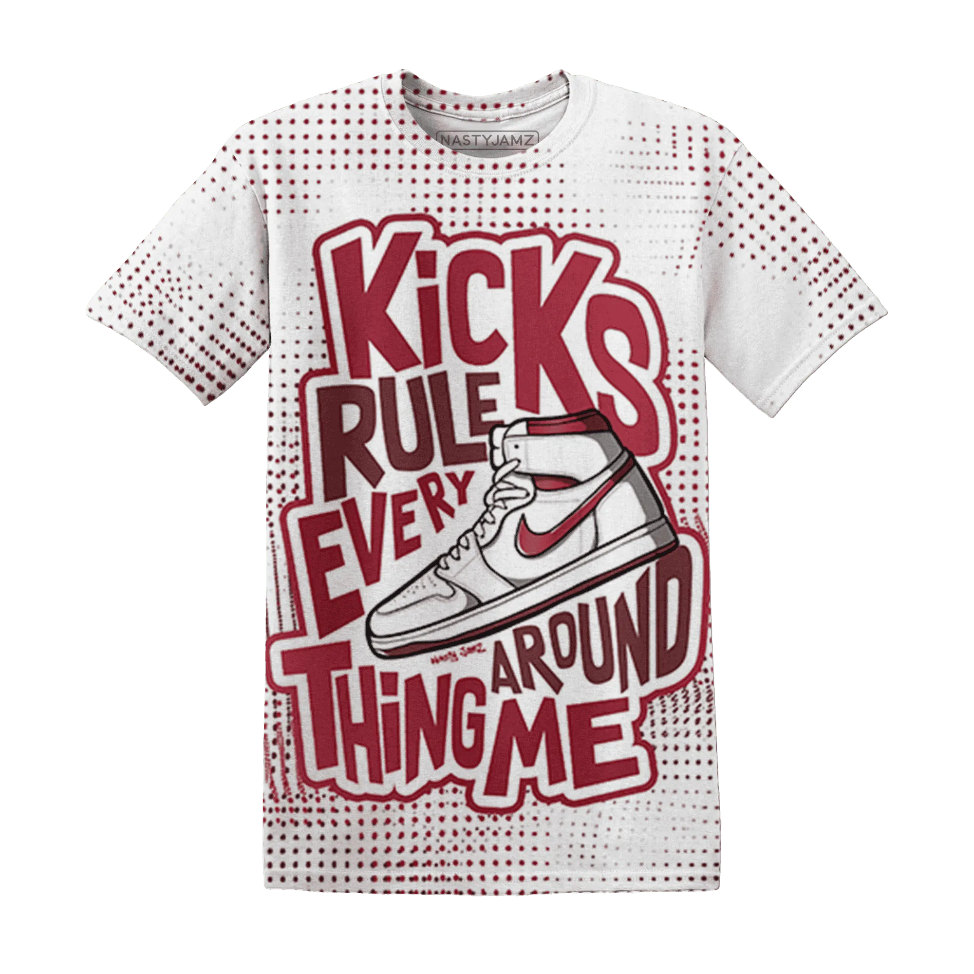 High-85-Metallic-Burgundy-1s-T-Shirt-Match-Kicks-Rule