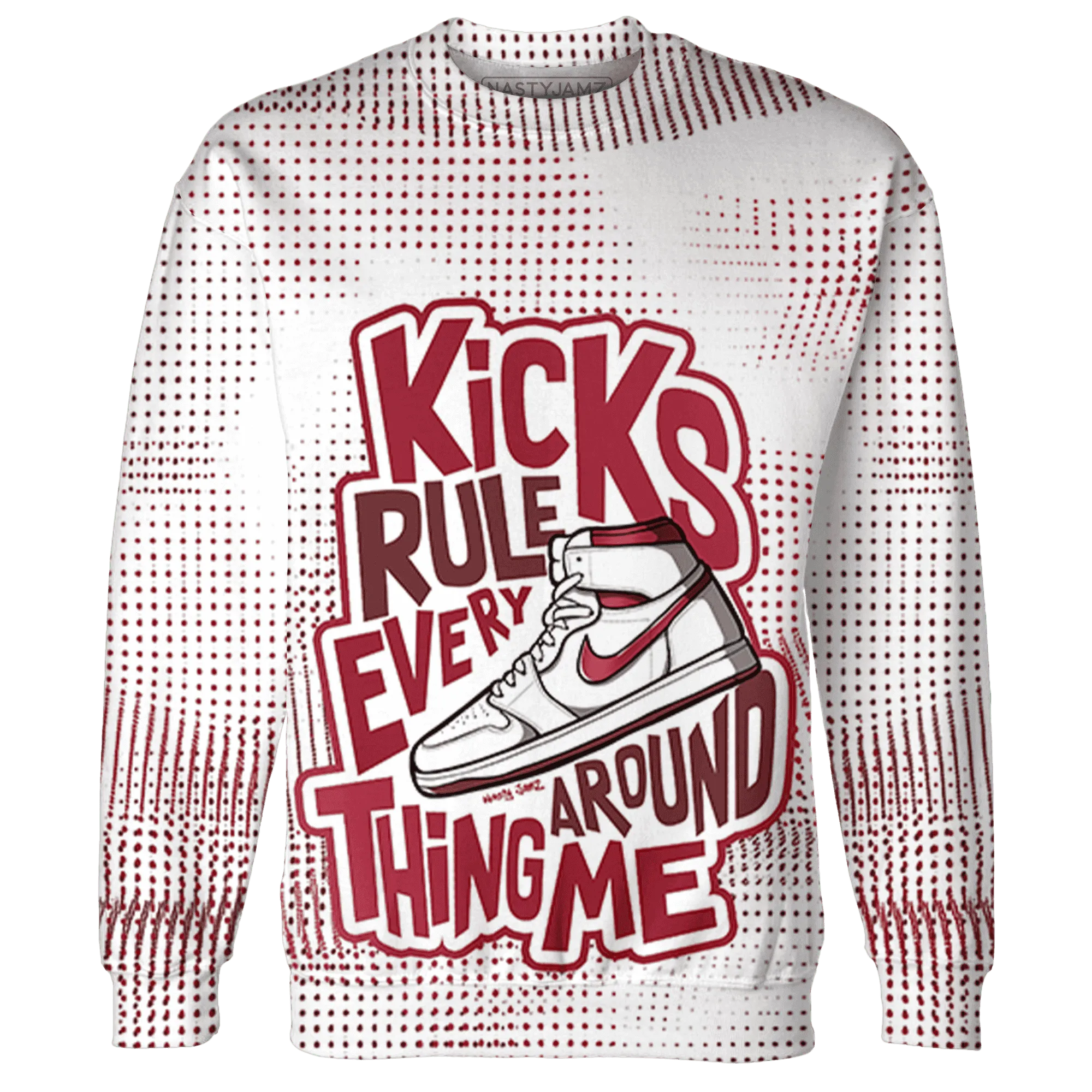 High-85-Metallic-Burgundy-1s-Sweatshirt-Match-Kicks-Rule