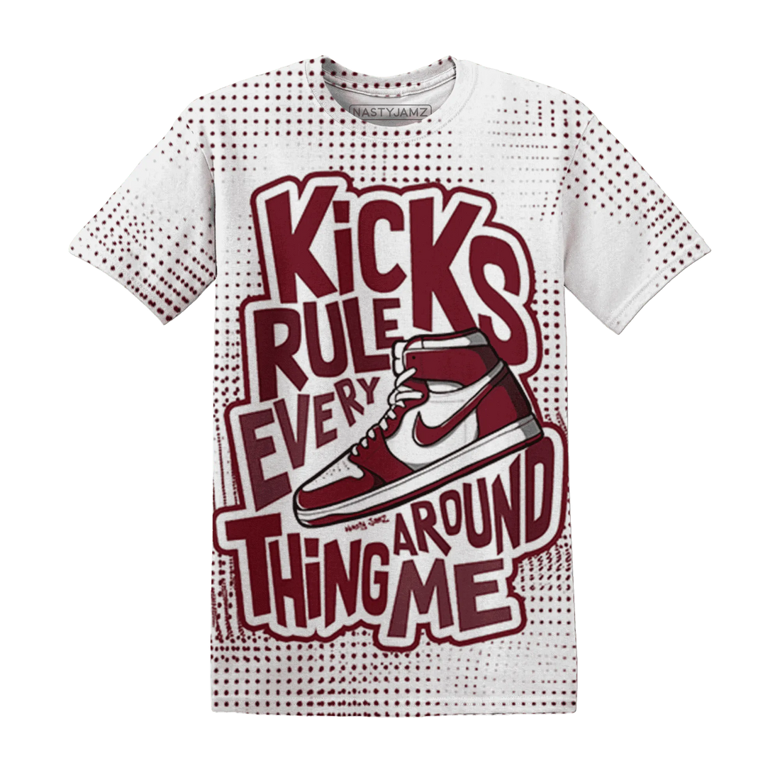 High-White-Team-Red-1s-T-Shirt-Match-Kicks-Rule