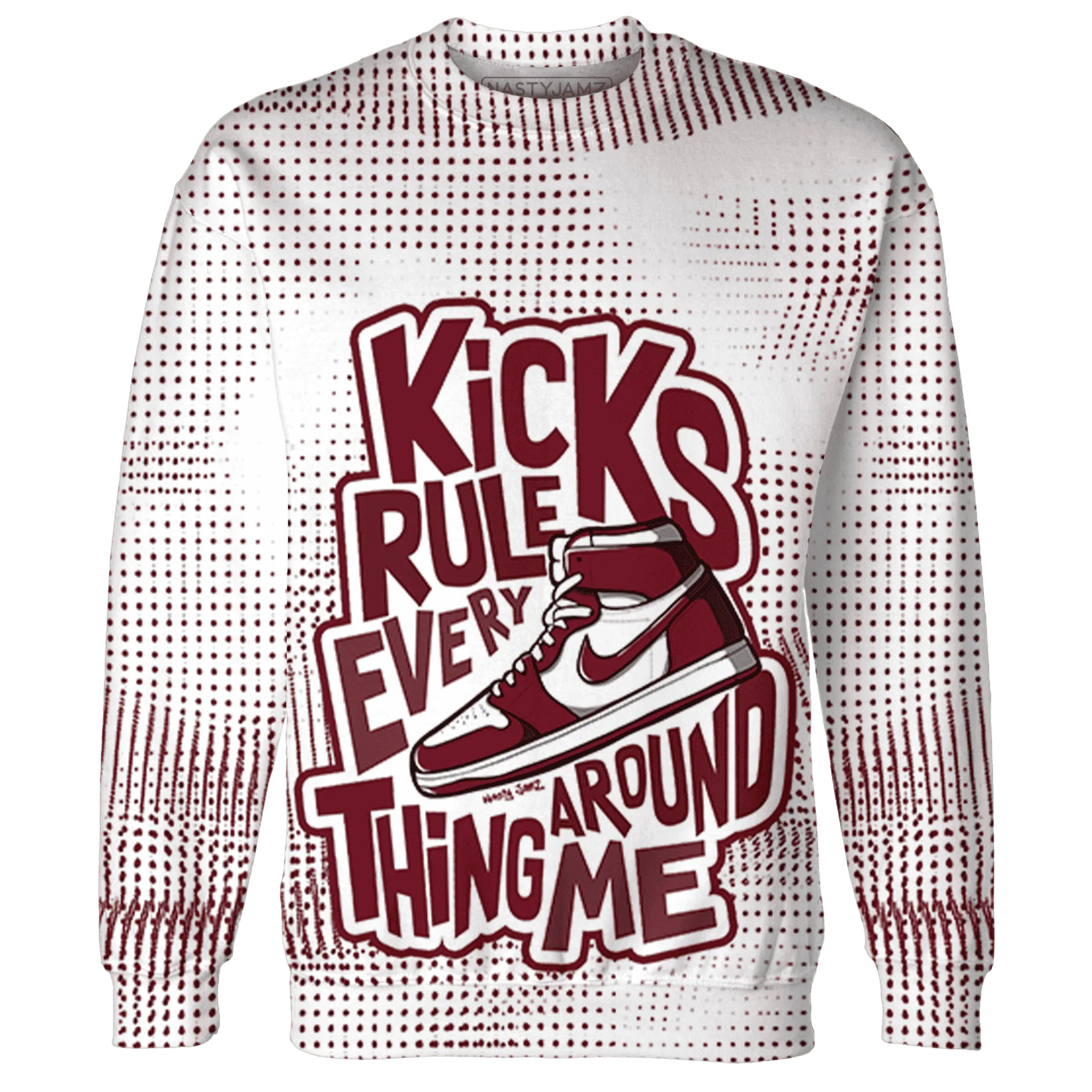 High-White-Team-Red-1s-Sweatshirt-Match-Kicks-Rule