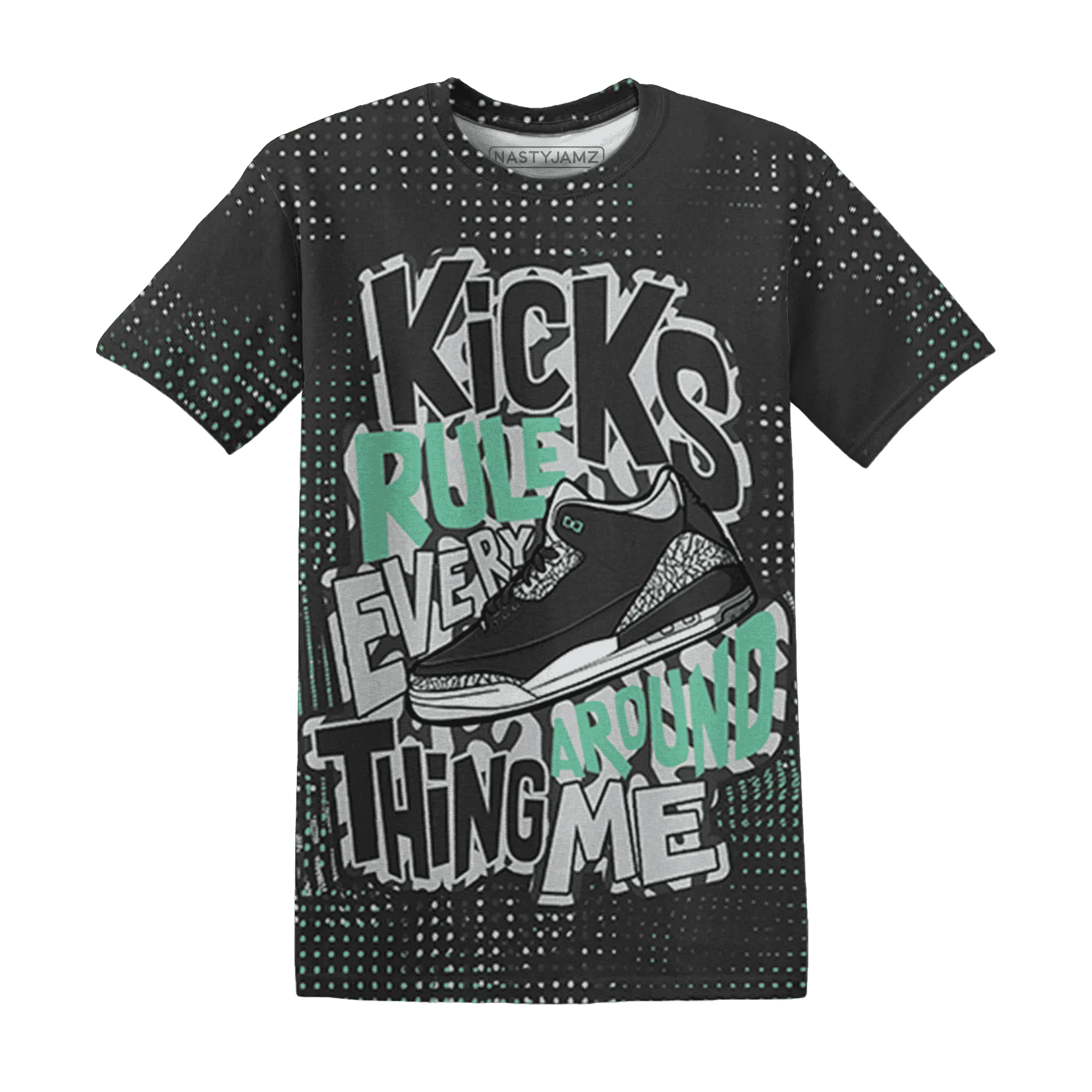 Green-Glow-3s-T-Shirt-Match-Kicks-Rule