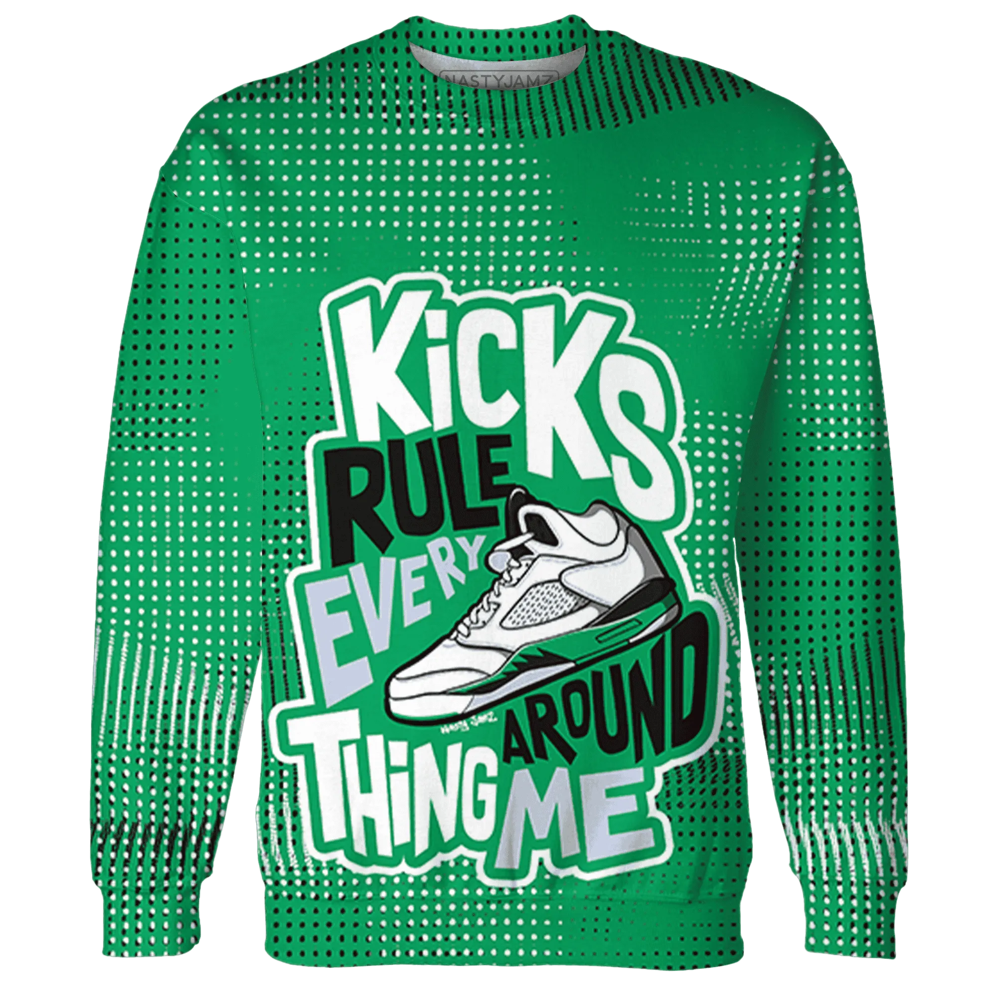 Lucky-Green-5s-Sweatshirt-Match-Kicks-Rule