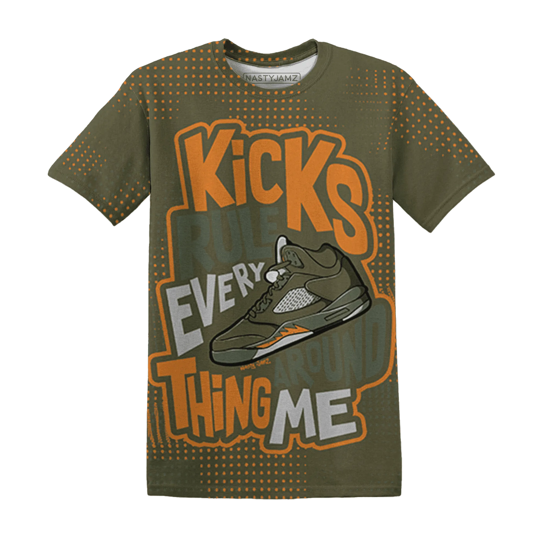 Olive-5s-T-Shirt-Match-Kicks-Rule