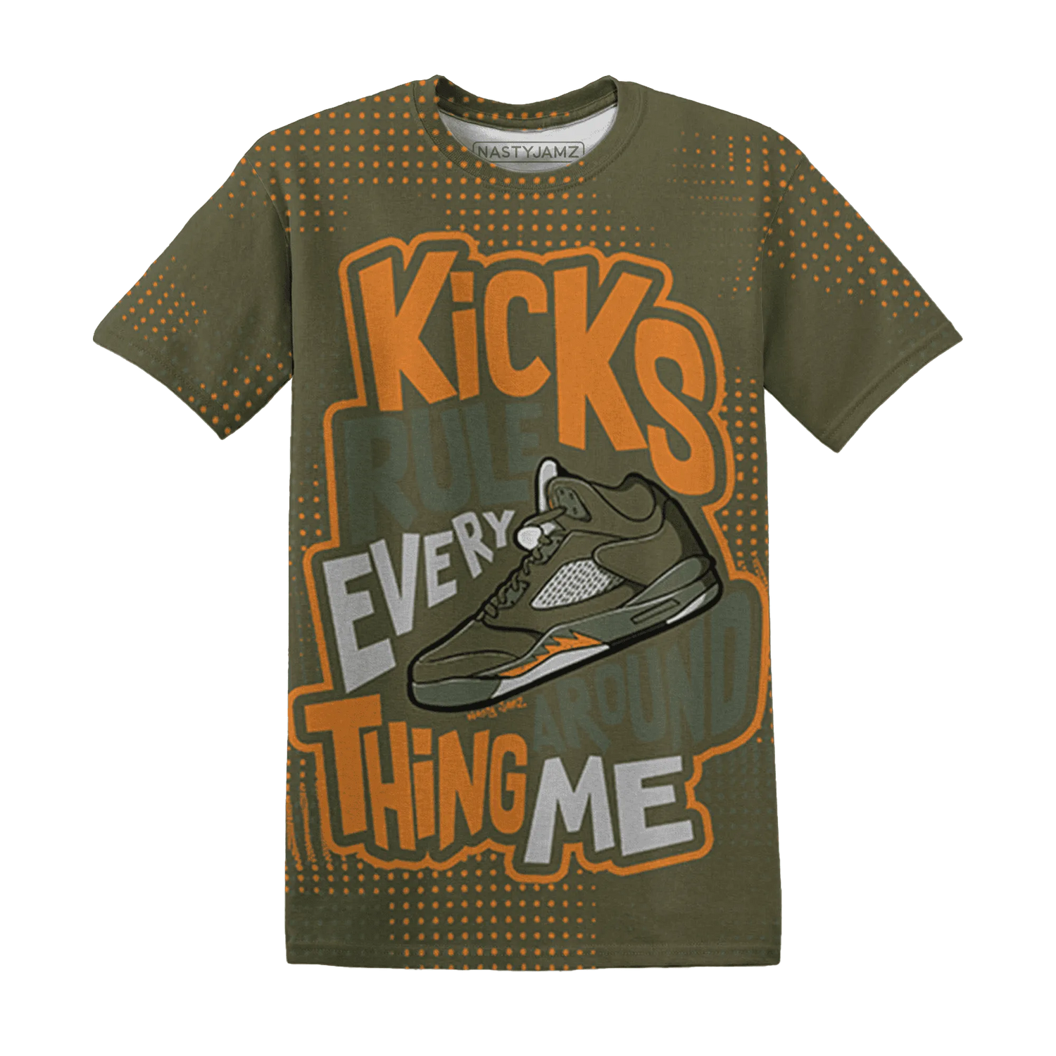 Olive-5s-T-Shirt-Match-Kicks-Rule