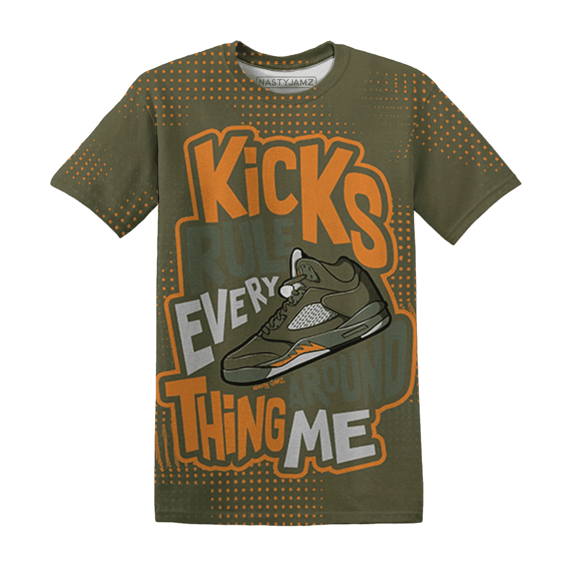 Olive-5s-T-Shirt-Match-Kicks-Rule