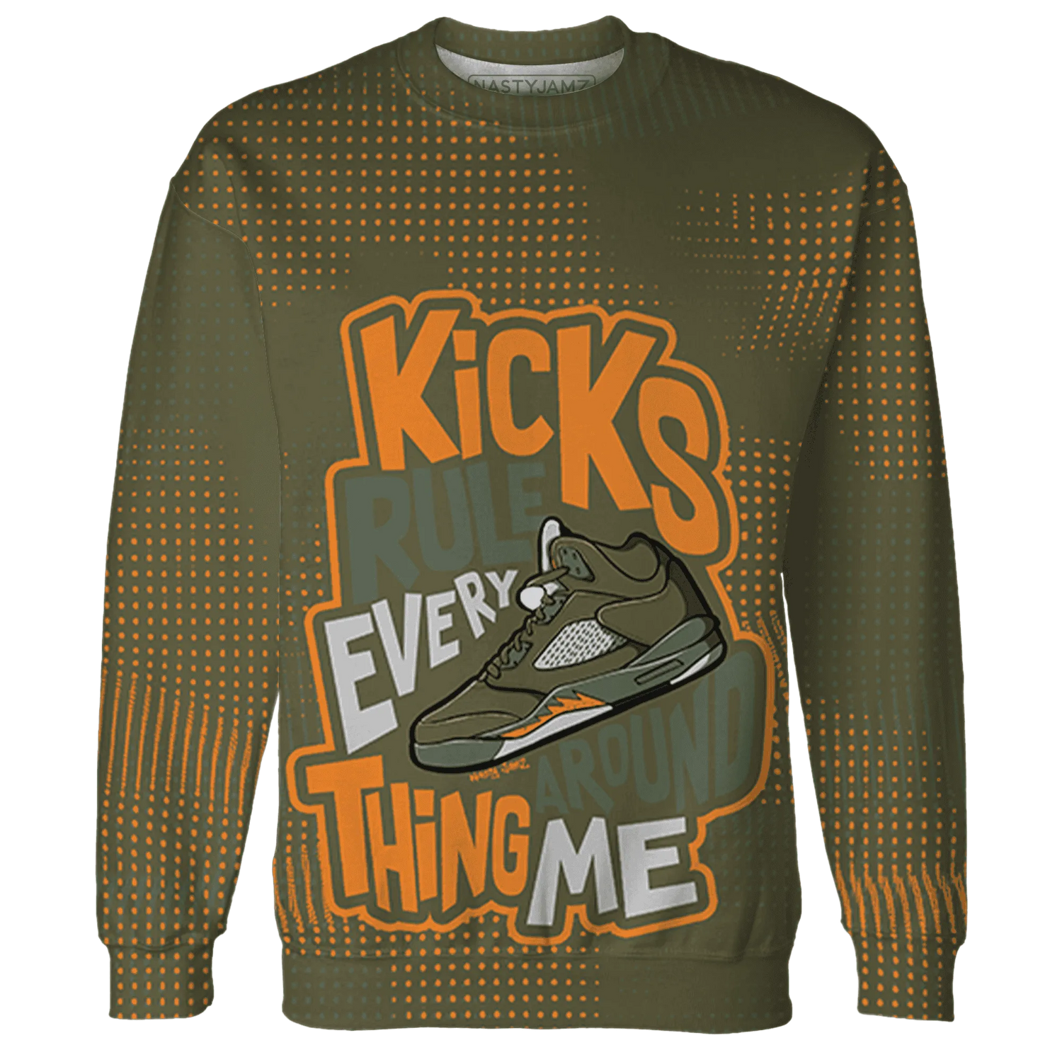 Olive-5s-Sweatshirt-Match-Kicks-Rule