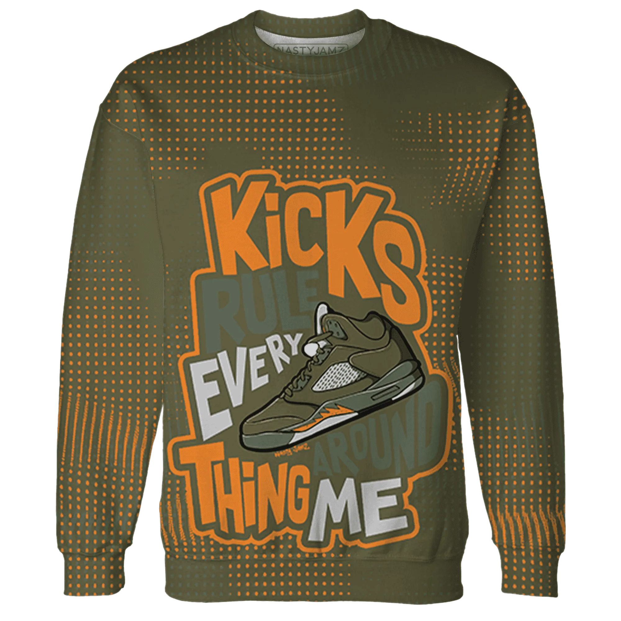 Olive-5s-Sweatshirt-Match-Kicks-Rule