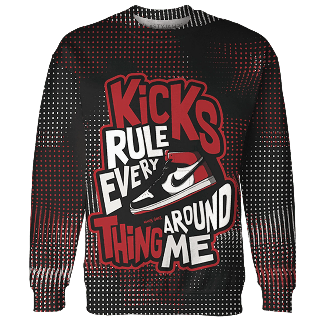 Black-Toe-Reimagined-Red-White-1s-NastyJamz-Sweatshirt-Match-Kicks-Rule-3D