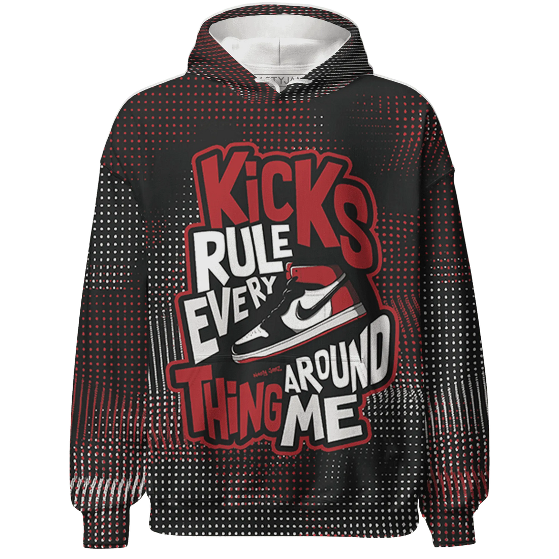 Black-Toe-Reimagined-Red-White-1s-NastyJamz-Hoodie-Match-Kicks-Rule-3D