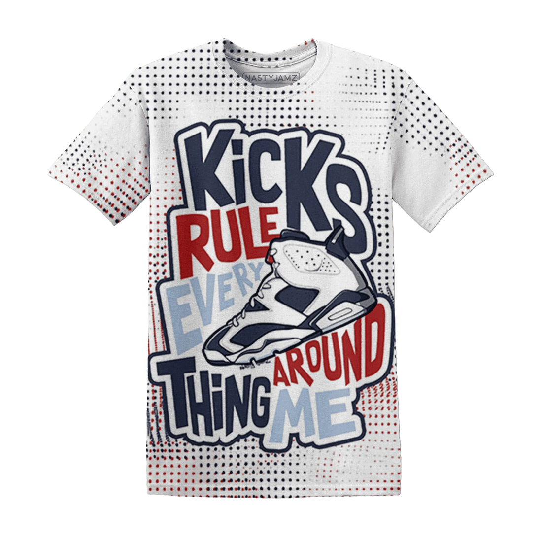 White-Navy-6s-T-Shirt-Match-Kicks-Rule-3D