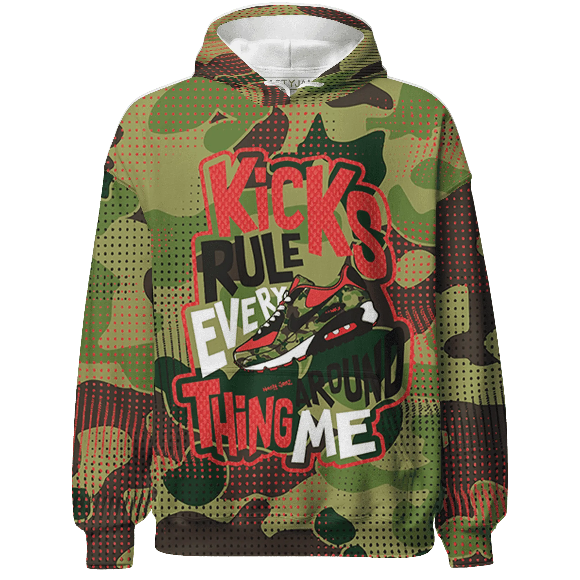 AM-90-Dark-Sage-Solar-Red-NastyJamz-Hoodie-Match-Kicks-Rule-3D