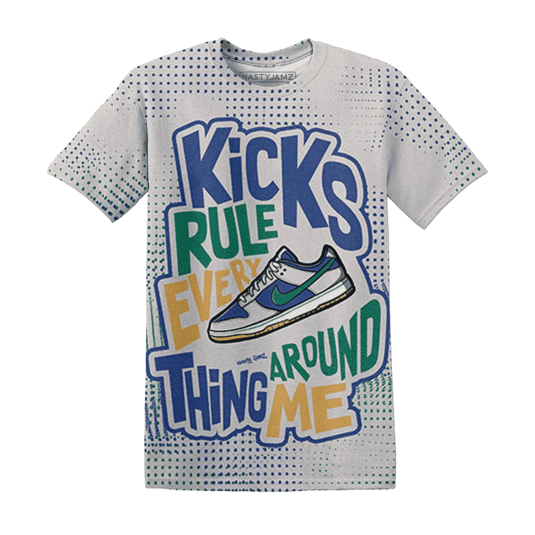 Dunk-Hyper-Royal-Malachite-NastyJamz-T-Shirt-Match-Kicks-Rule-3D