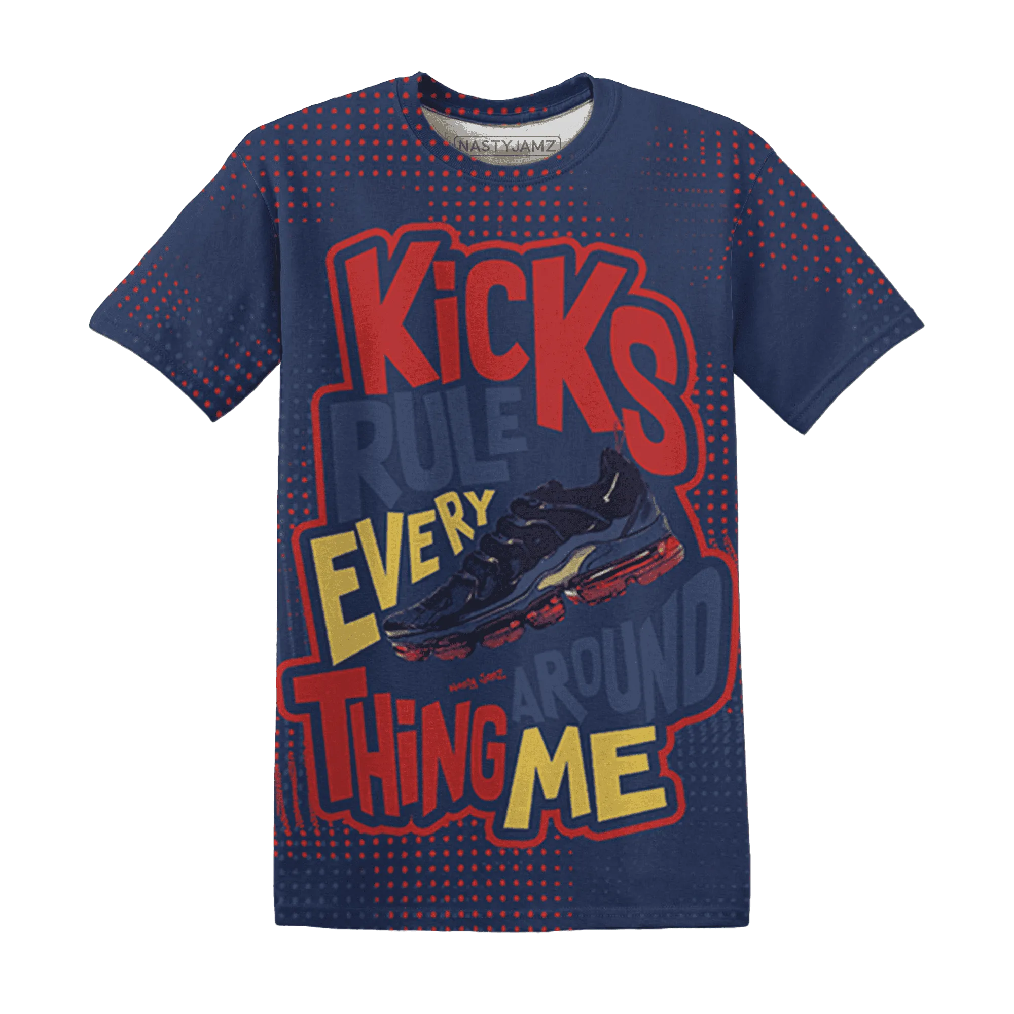 VaporMax-Air-Plus-Midnight-Navy-Gold-Black-T-Shirt-Match-Kicks-Rule-3D